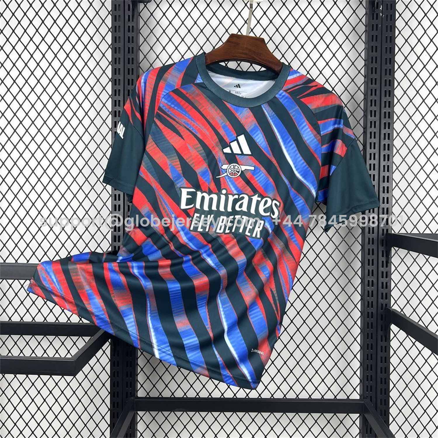 GlobeJersey-Arsenal 26-27 Red And Blue Twill Pre-Match Training Jersey - Fans Version