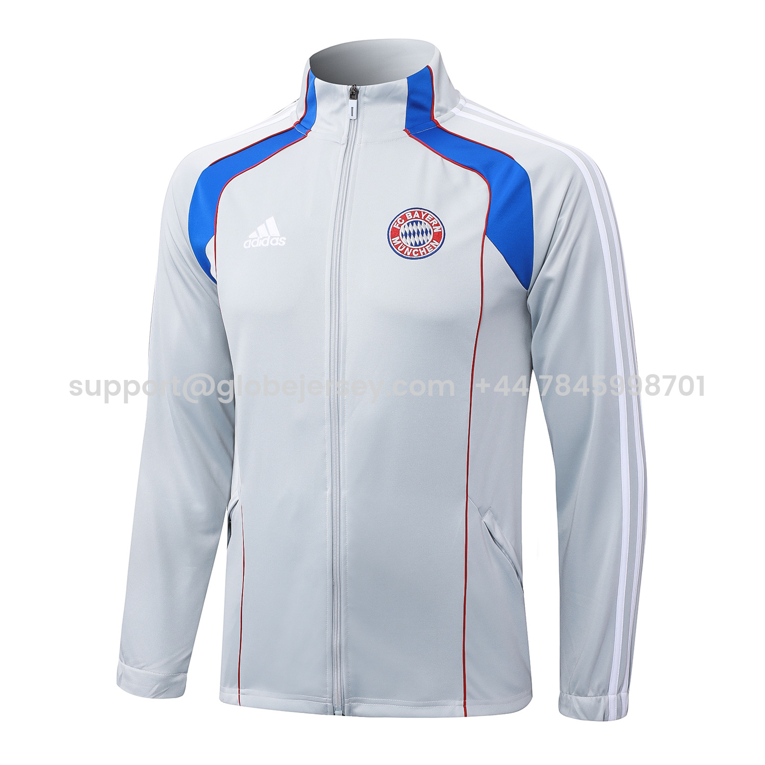 GlobeJersey-Bayern Munich 25-26 Jacket Training Tracksuit - Grey Throwback Jackets & Pants