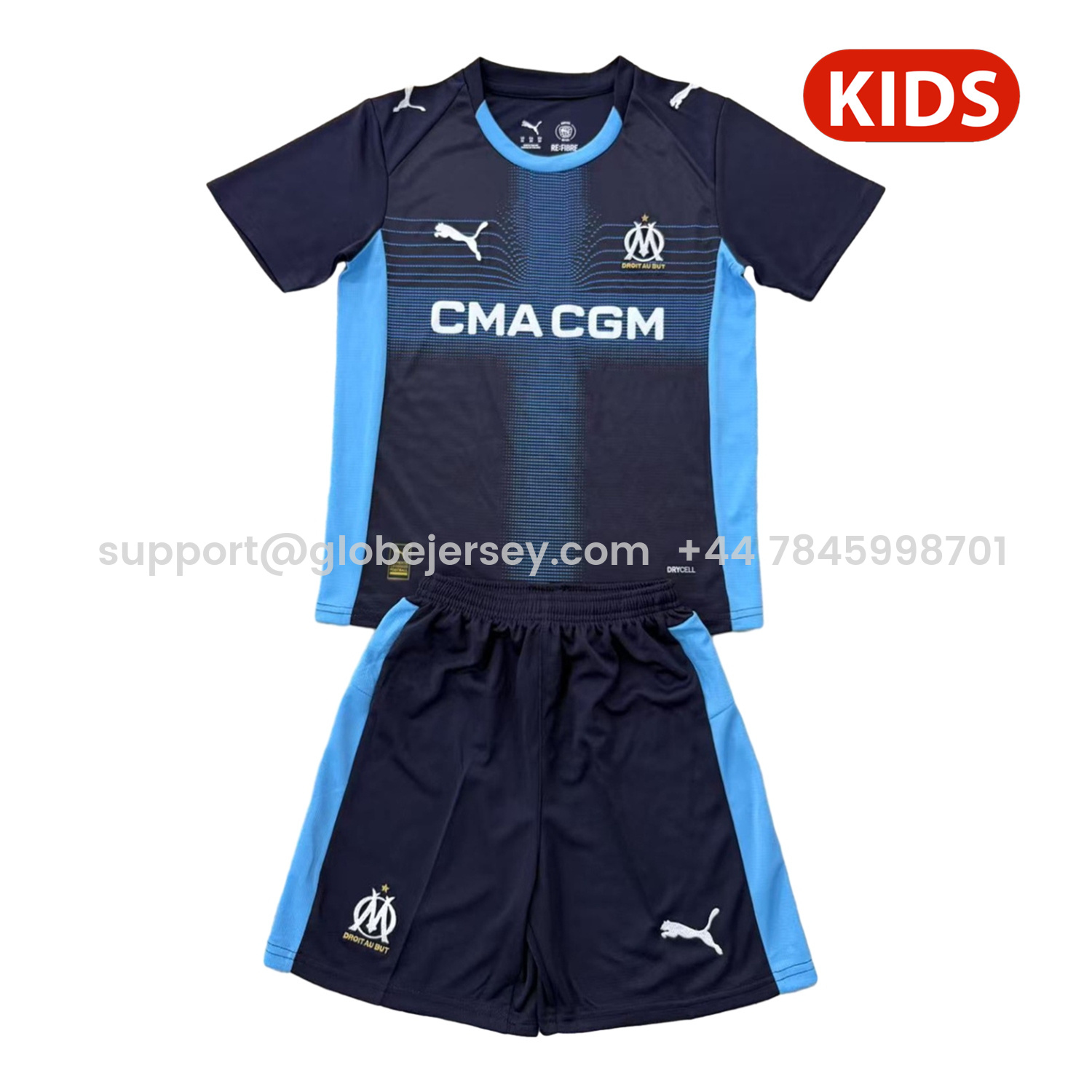 GlobeJersey-Marseille 25-26 Away Kids Kit