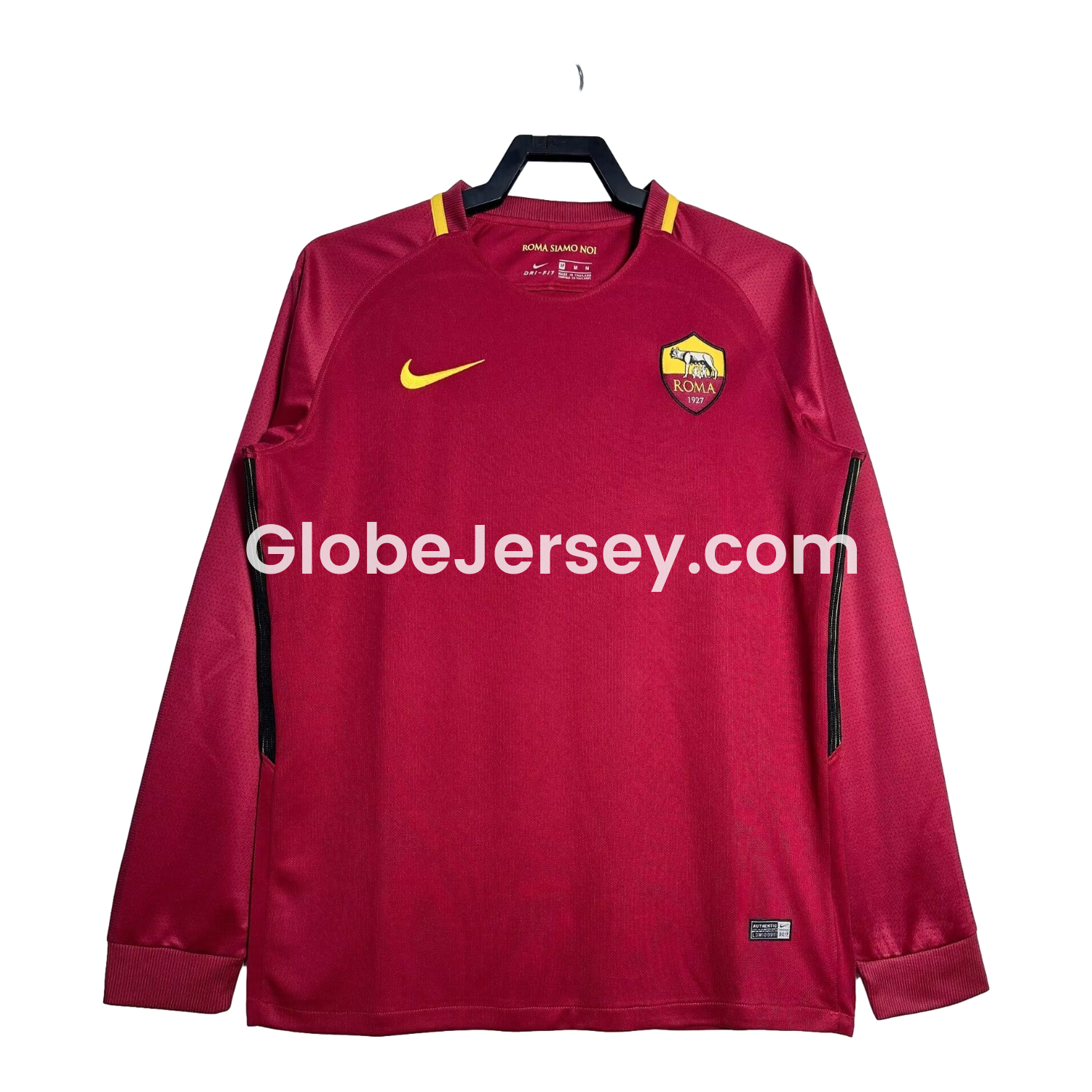 GlobeJersey-Retro Roma 2017-18 Home Long Sleeves Jersey