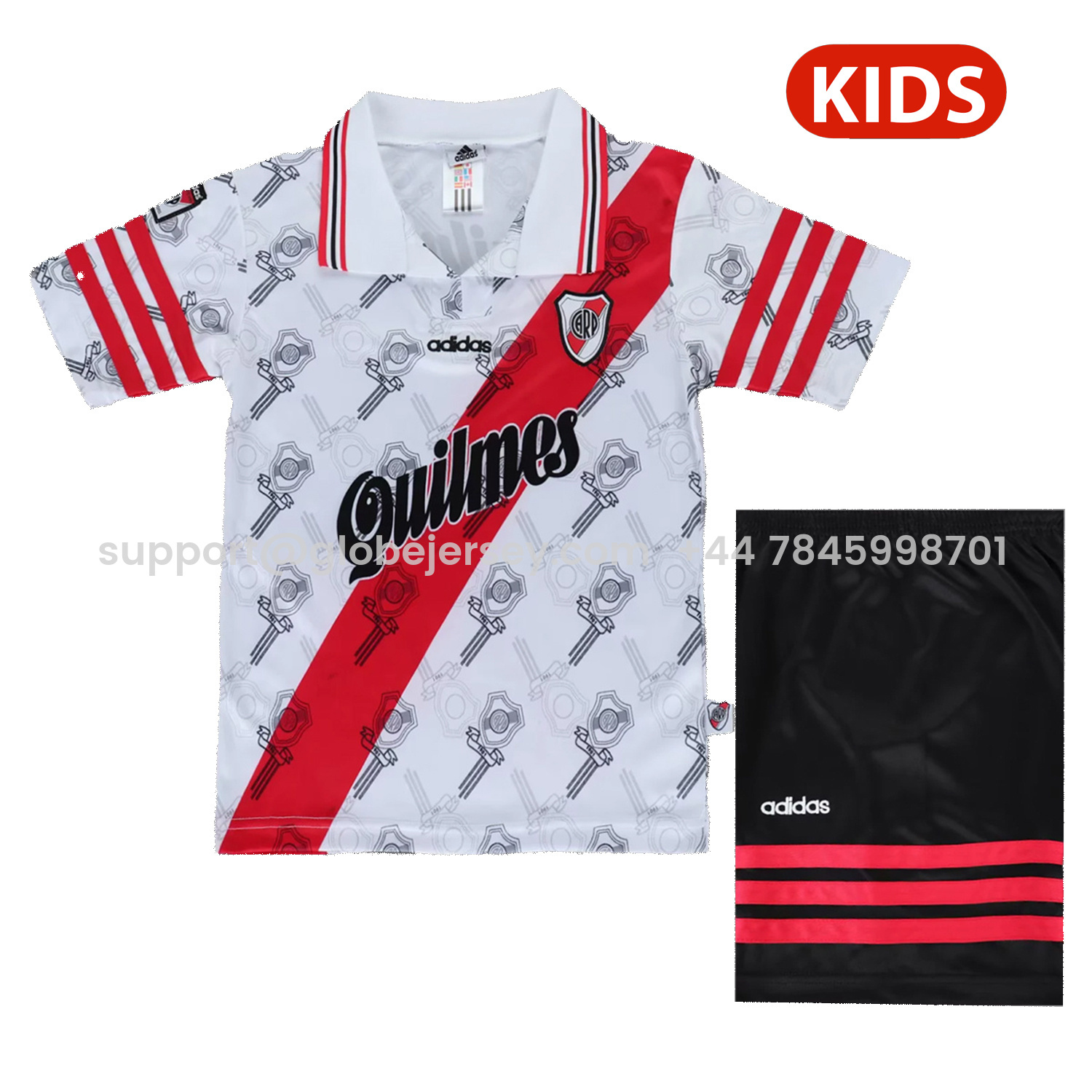 GlobeJersey-Retro River Plate 1996-97 Home Kids Kit