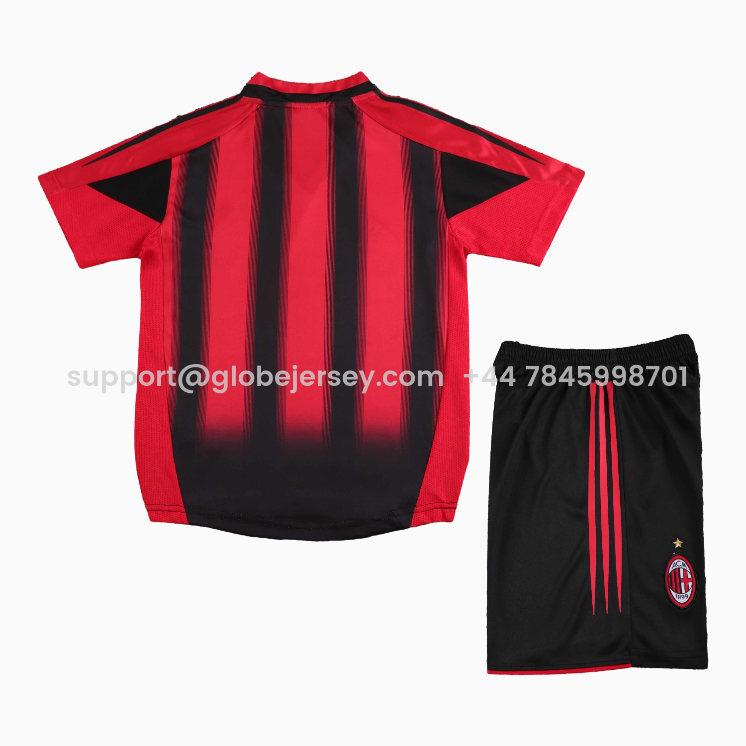 GlobeJersey-Retro AC Milan 2004-05 Home Kids Kit