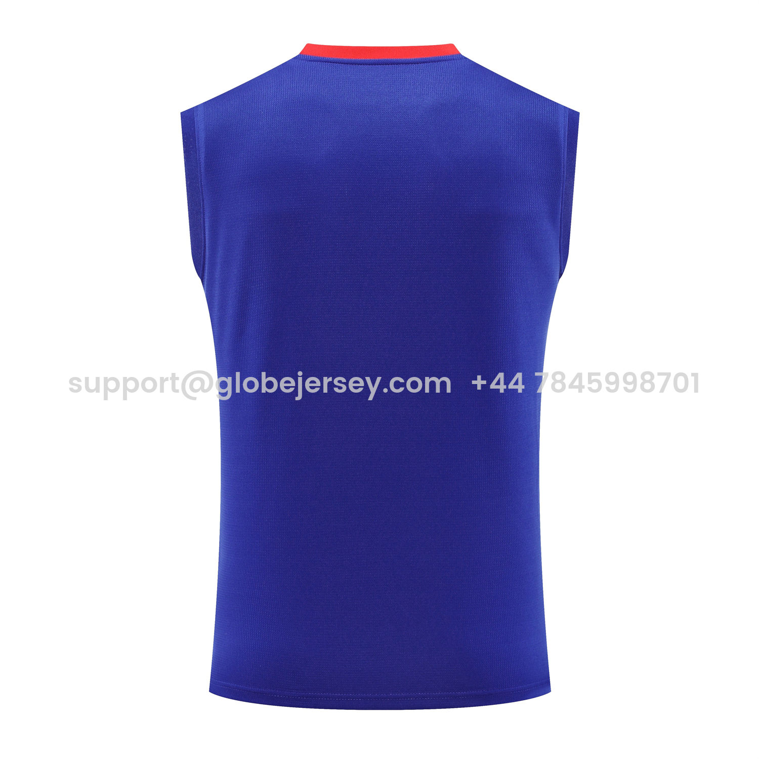 GlobeJersey-RB Leipzig 25-26 Vest Training Set - Blue With Red Top & Dark Blue Pants