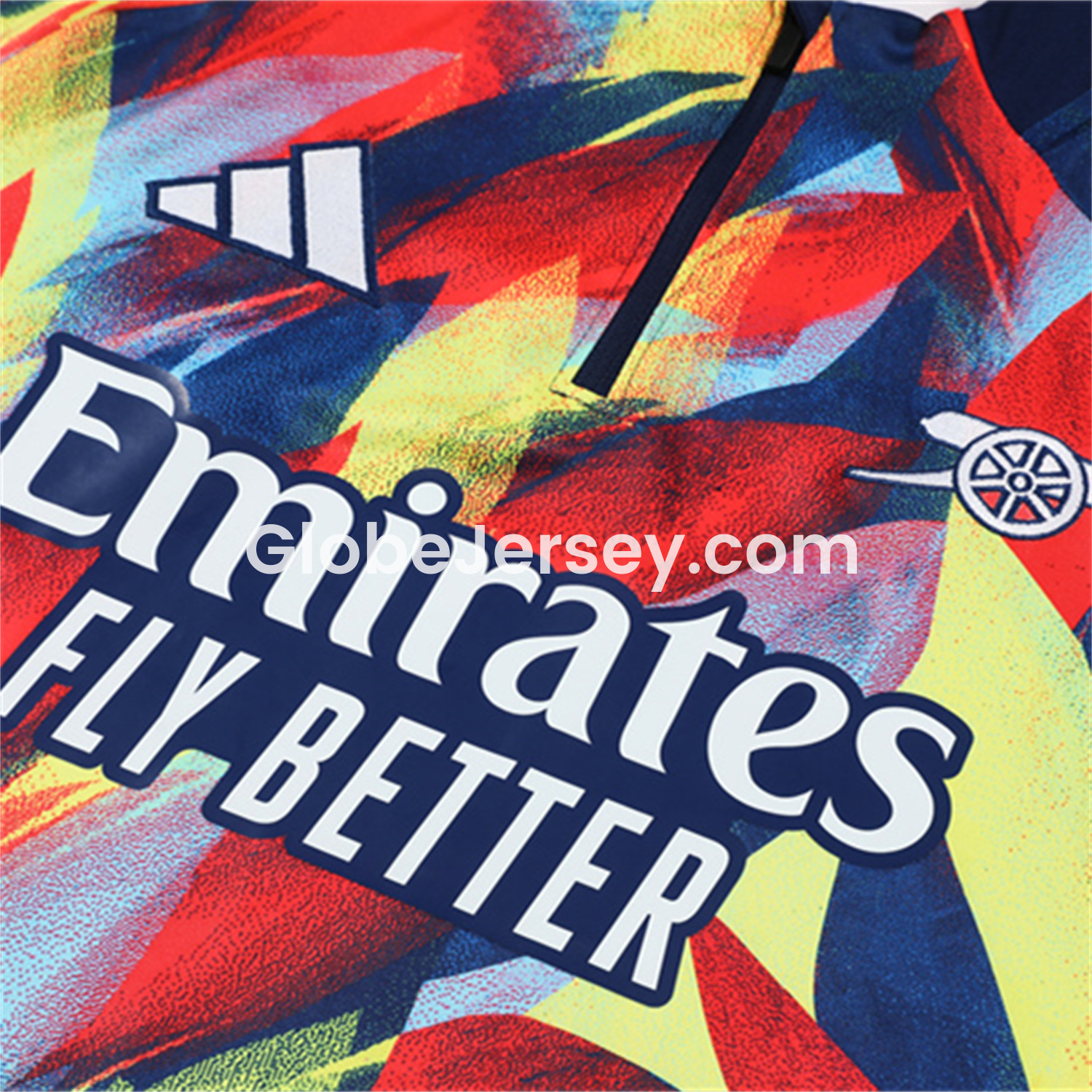 GlobeJersey-Arsenal 25-26 Kid Long Sleeves Training Set - Colorful Camouflage Top & Royal Blue Pants