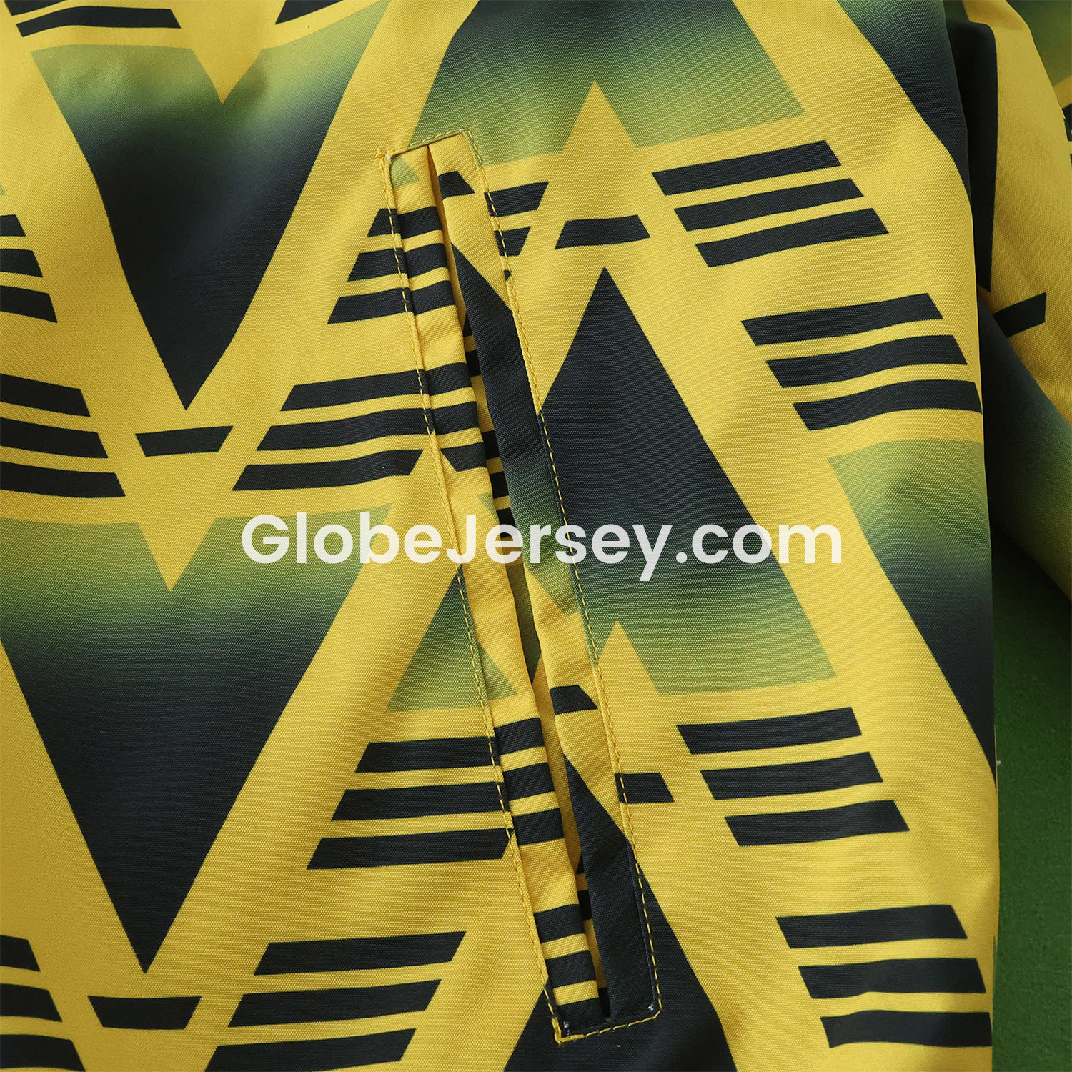 GlobeJersey-Retro Arsenal 1991-93 Away Double Sided Reversible Windbreaker - Yellow & Grey
