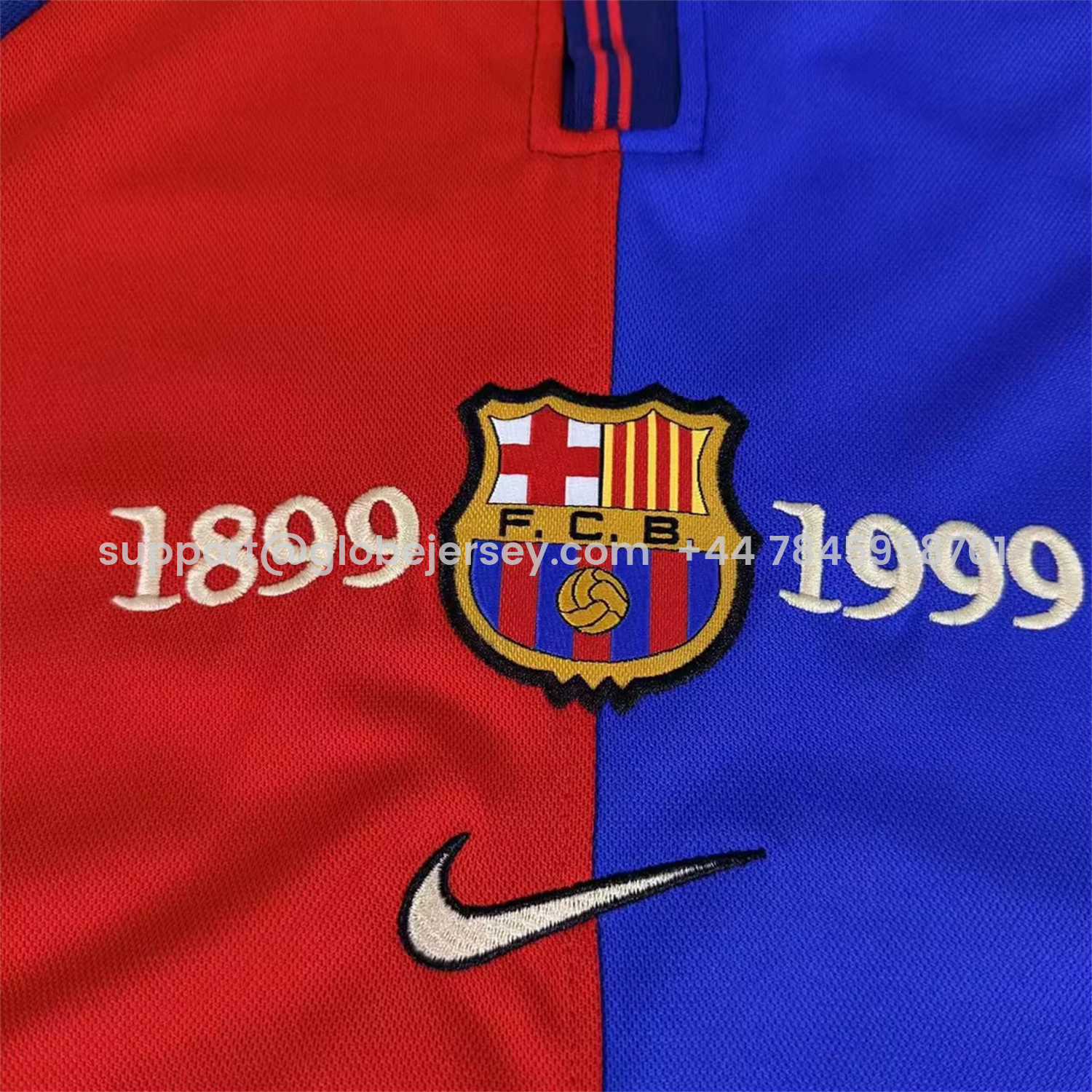 GlobeJersey-Retro Barcelona 99-00 Home 100th anniversary Long Sleeves Kids Kit