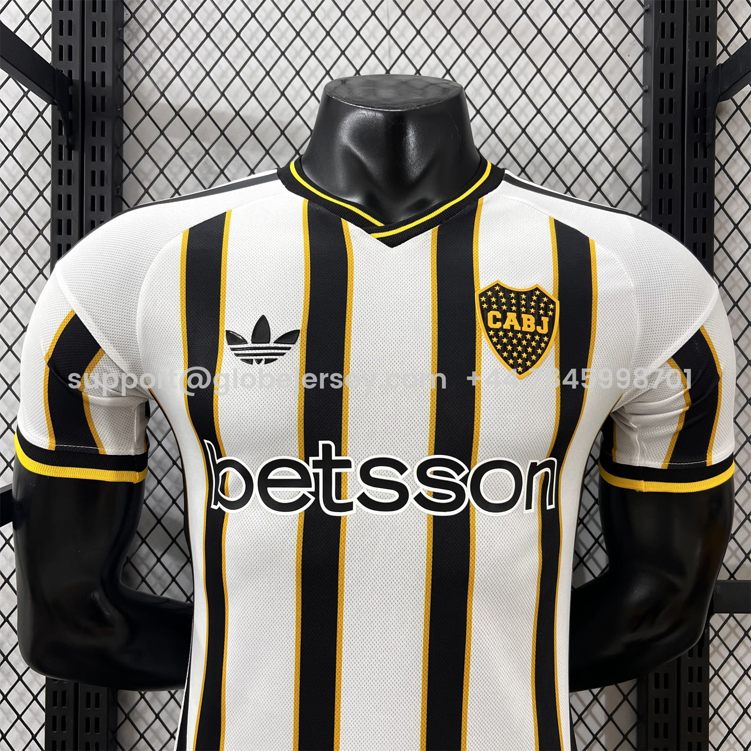 GlobeJersey-Boca Juniors 25-26 Black And White Stripes Jersey - Player Version