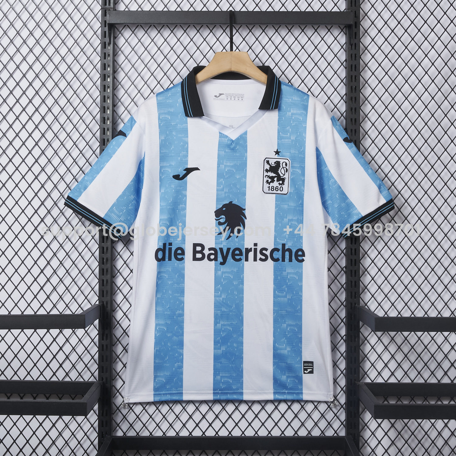 GlobeJersey-TSV 1860 München Munich 25-26 Blue And White Stripes Home Jersey - Fans Version