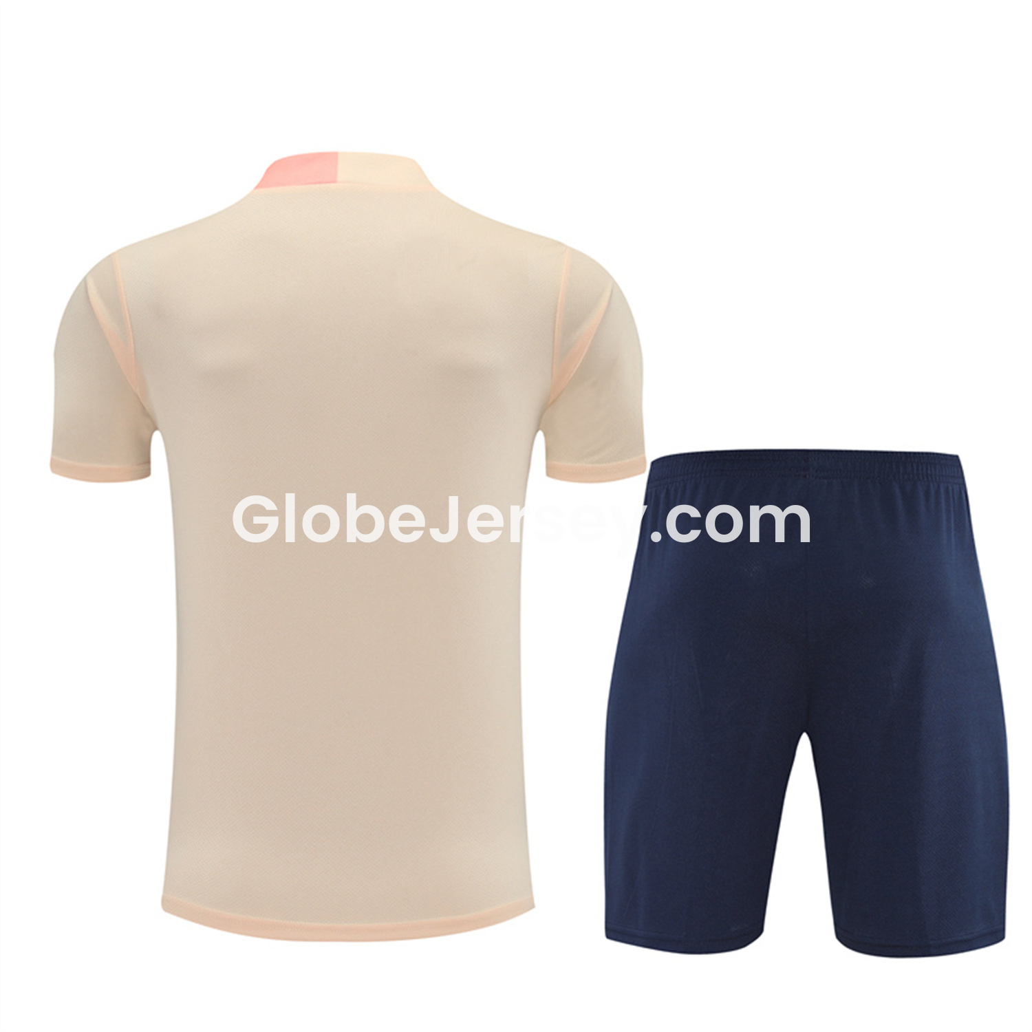 GlobeJersey-Barcelona 25-26 Kids Short-Sleeve Training Set - Beige Top & Blue Shorts