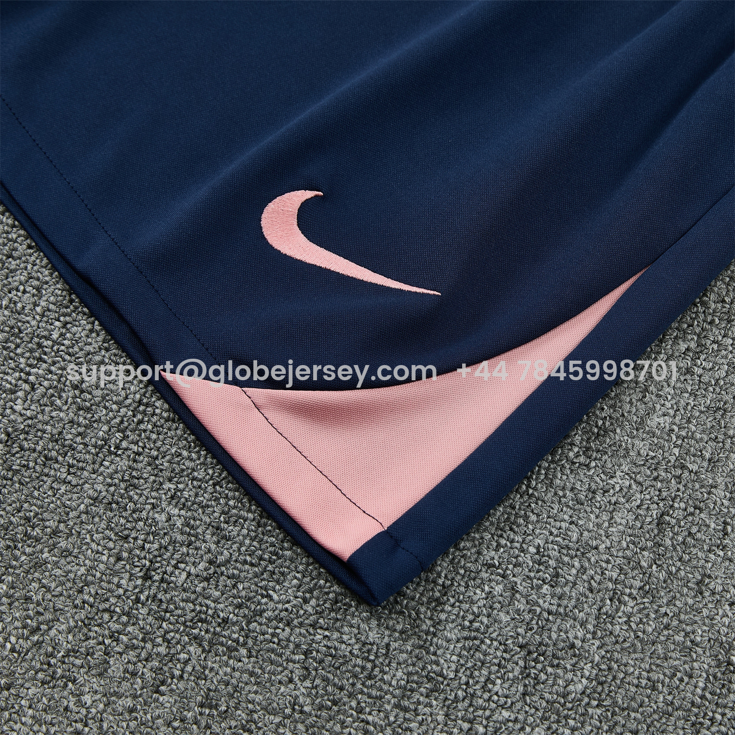 GlobeJersey-Barcelona 25-26 Vest Training Set - Colors Top & Dark Blue With Pink Accents Pants