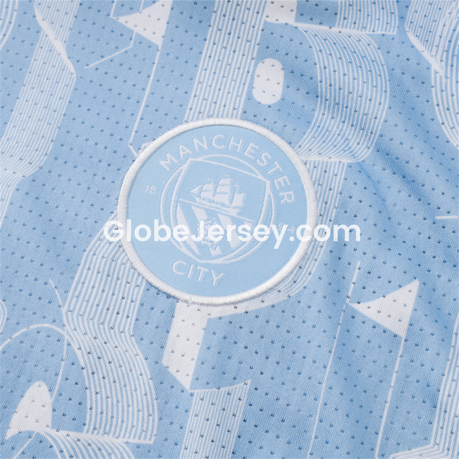 GlobeJersey-Manchester City 25-26 Vest Training Set - Sky Blue Vest and Deep Blue Shorts
