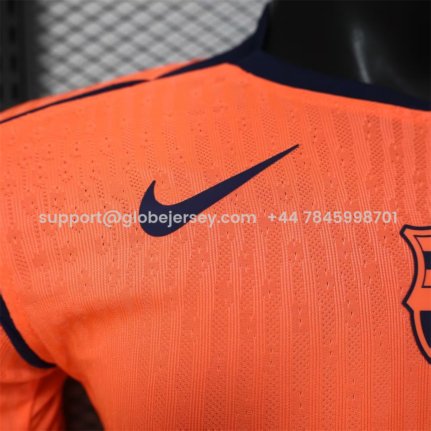 GlobeJersey-Barcelona 25-26 Third Orange Long Sleeves Jersey - Player Version