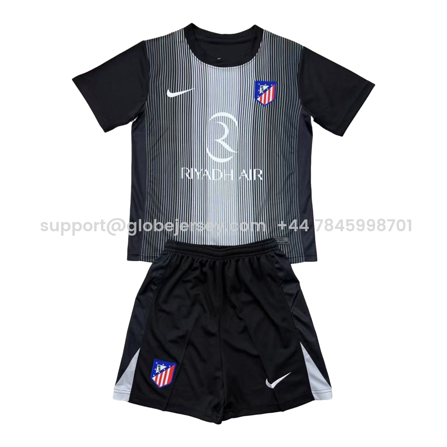 GlobeJersey-Atletico Madrid 25-26 Black Goalkeeper Men's Adult Jersey Set - Fans Version