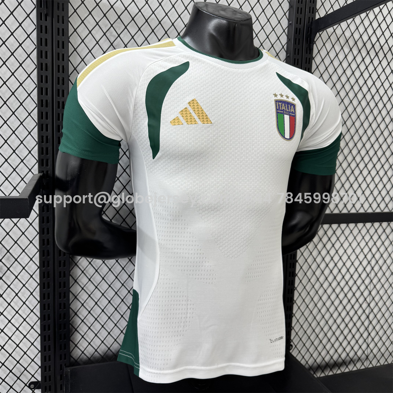 GlobeJersey-Italy 2026 White Pre-Match Training Jersey - Player Version