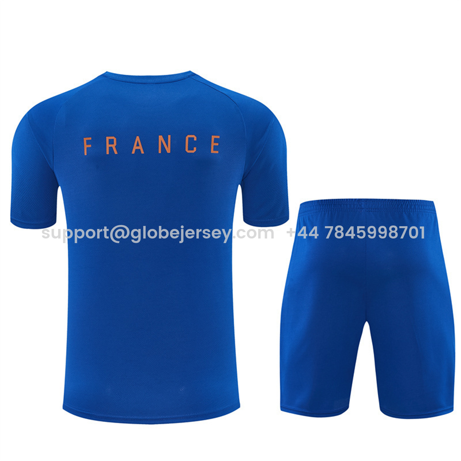 GlobeJersey-France 2026 Short-Sleeve Training Set - Blue Top & Shorts