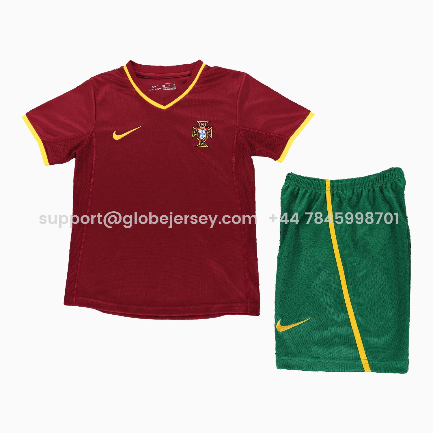 GlobeJersey-Retro Portugal 2000 Home Kids Kit