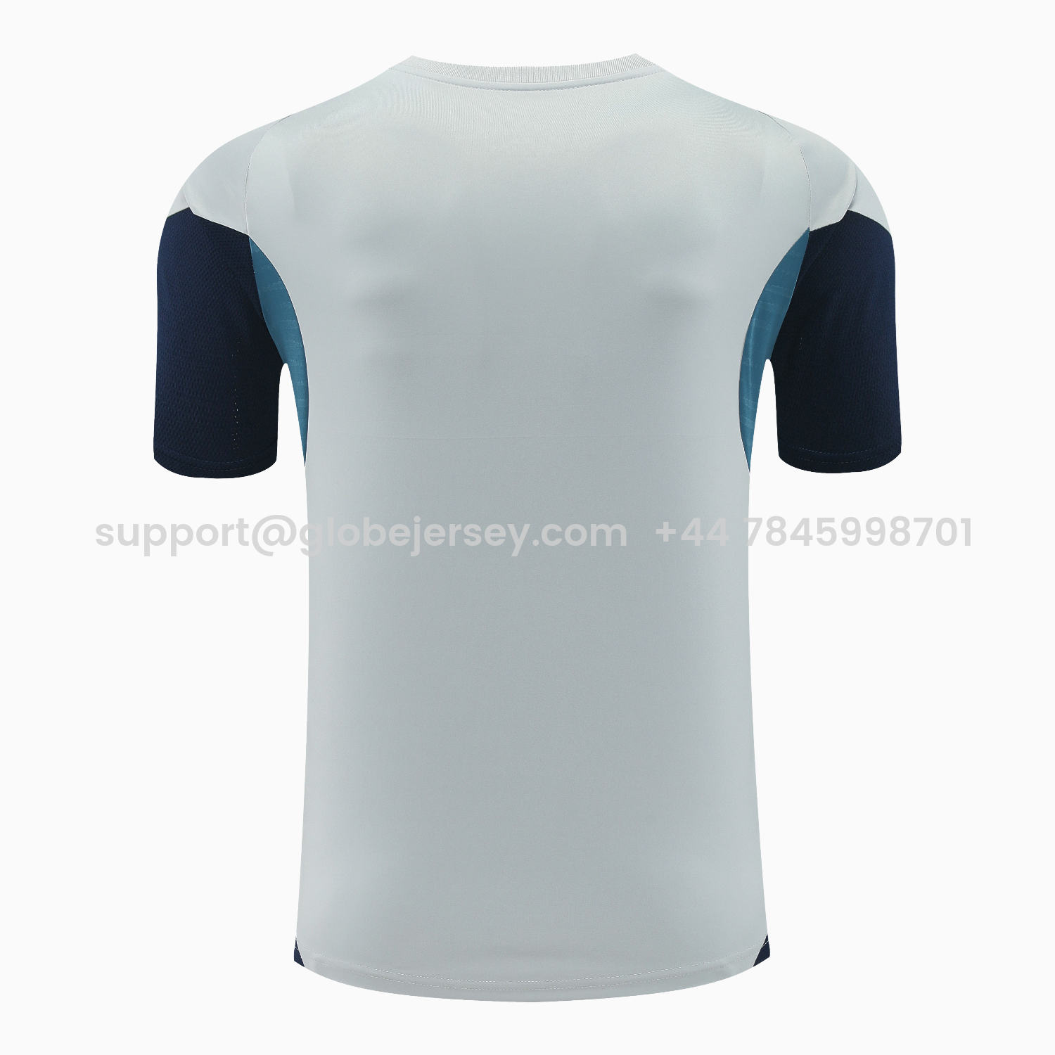 GlobeJersey-Arsenal 25-26 Short-Sleeve Training Set - Grey Top & Deep Blue Shorts