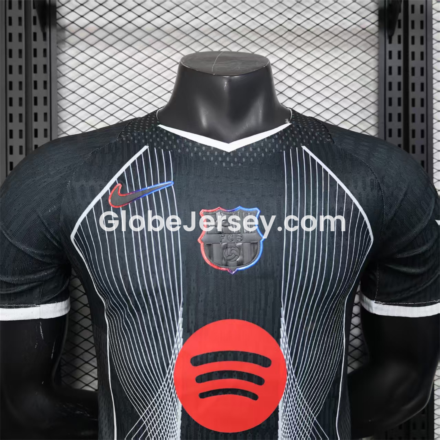 GlobeJersey-Barcelona 25-26 Black Big LOGO Special Jersey - Player Version