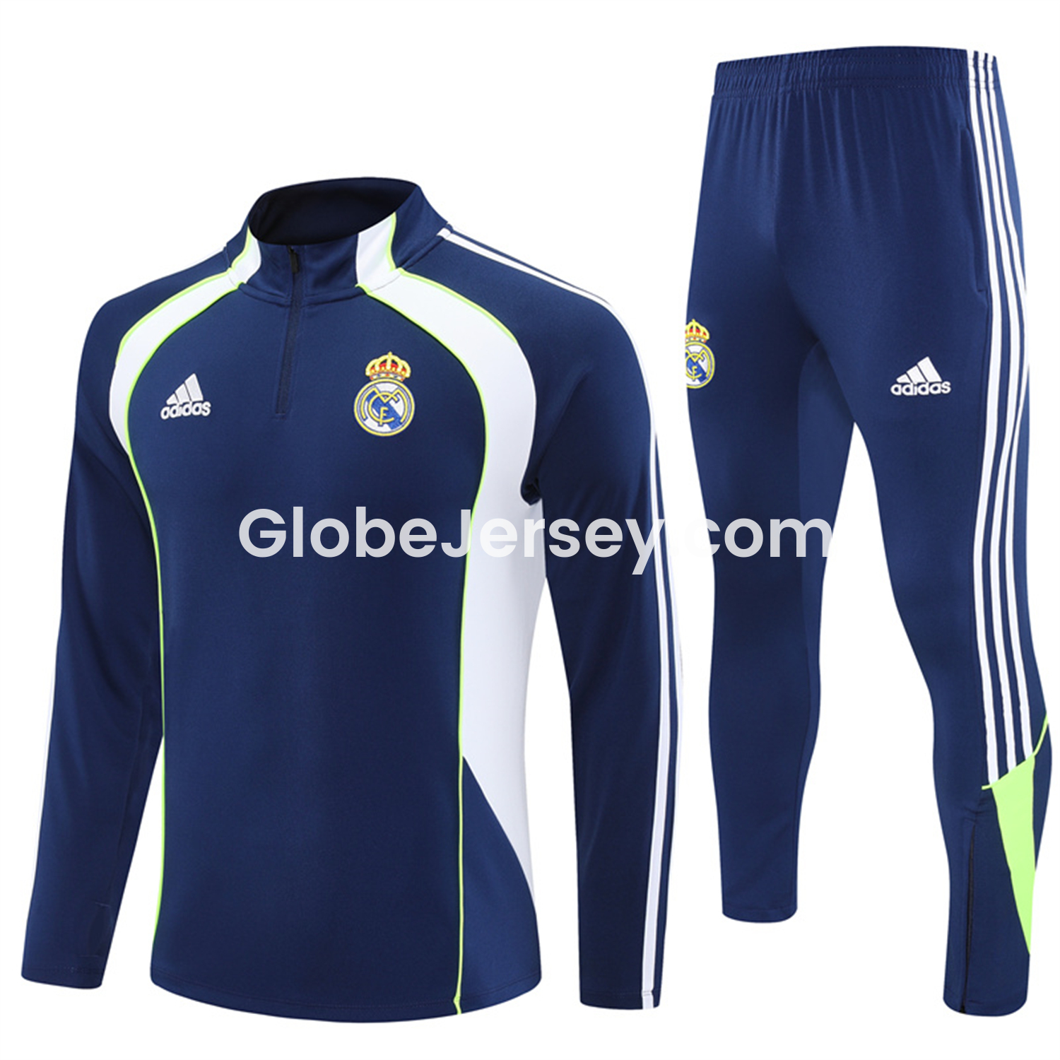 GlobeJersey-Real Madrid 25-26 Long Sleeve Training Set - Throwback Royal Blue Top and Pants