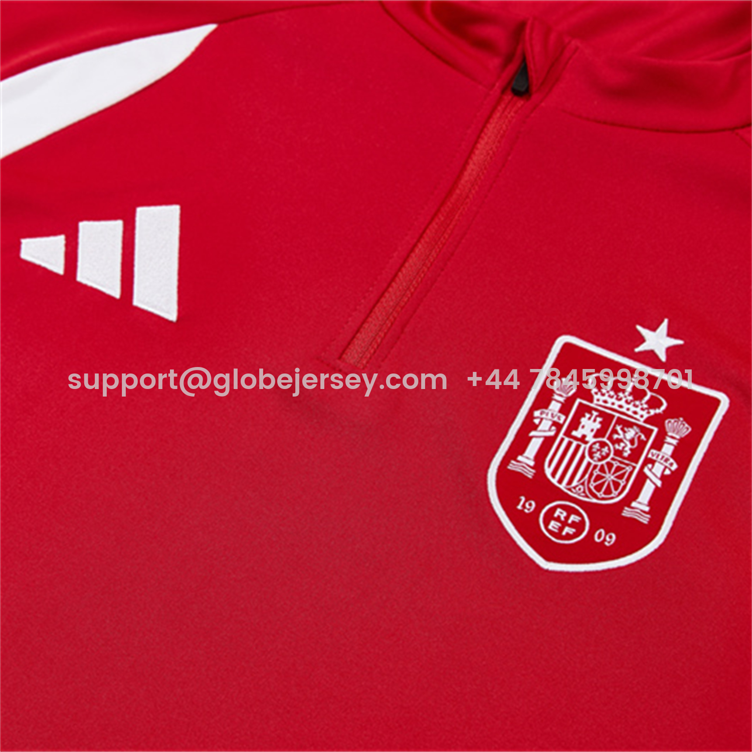 GlobeJersey-Spain 2026 Kids Long Sleeve Training Set - Red Top & Black Pants