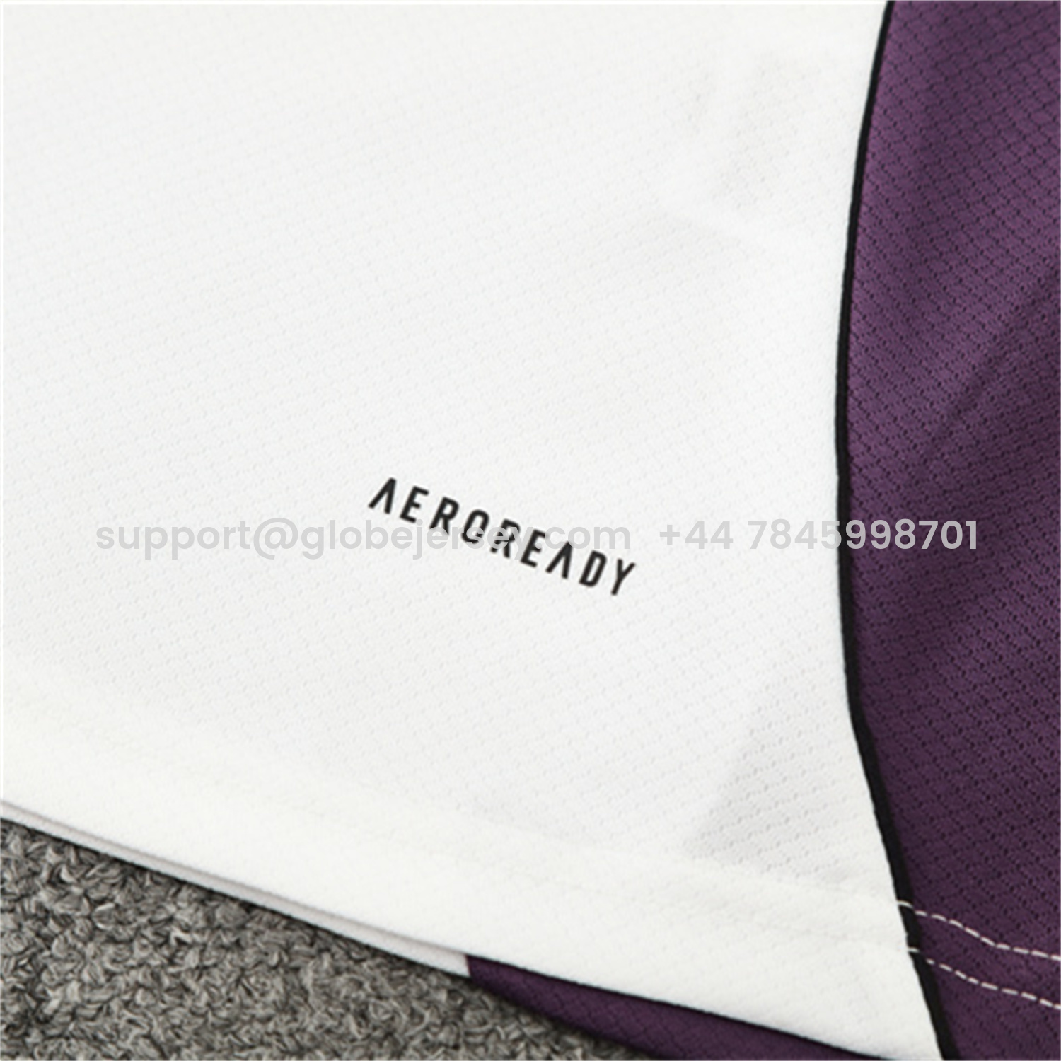 GlobeJersey-Manchester United 25-26 Short-Sleeve Training Set - White Purple Top & Black Shorts