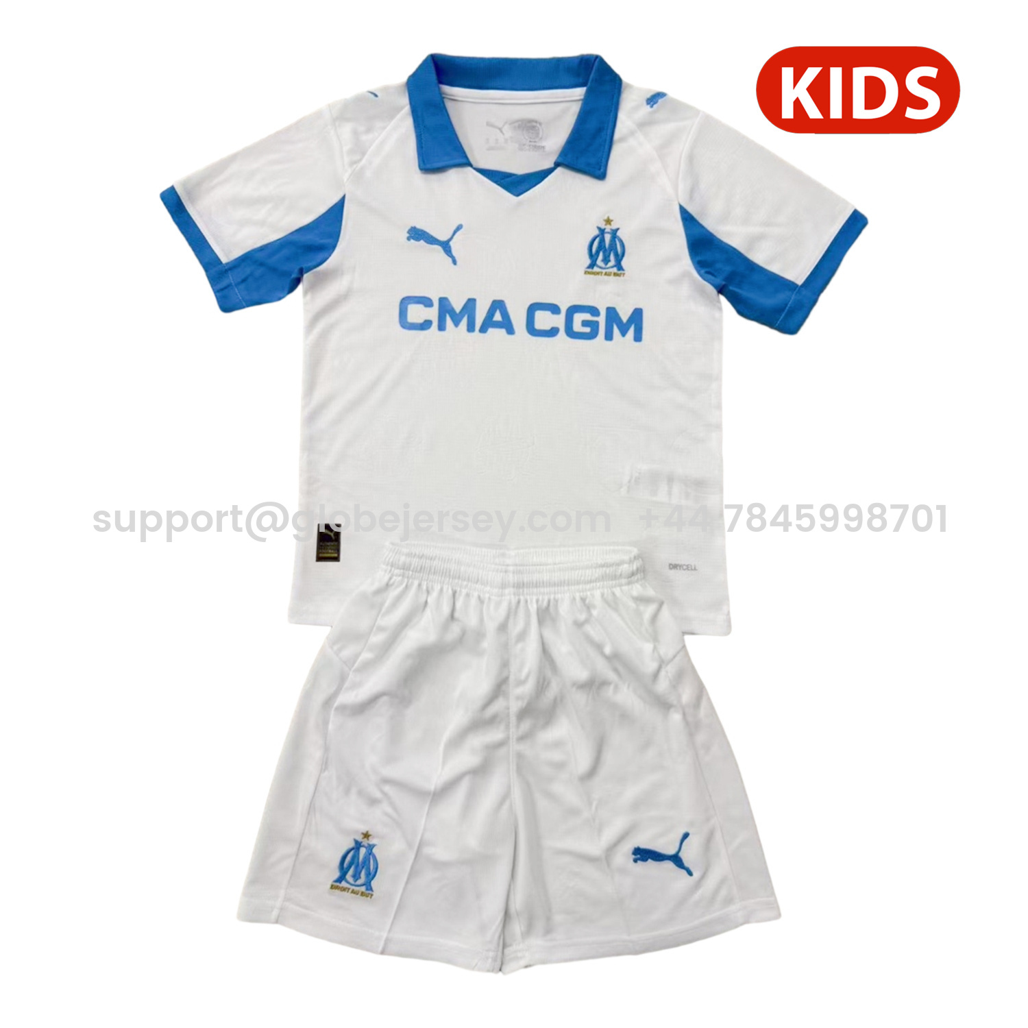 GlobeJersey-Marseille 25-26 Home Kids Kit