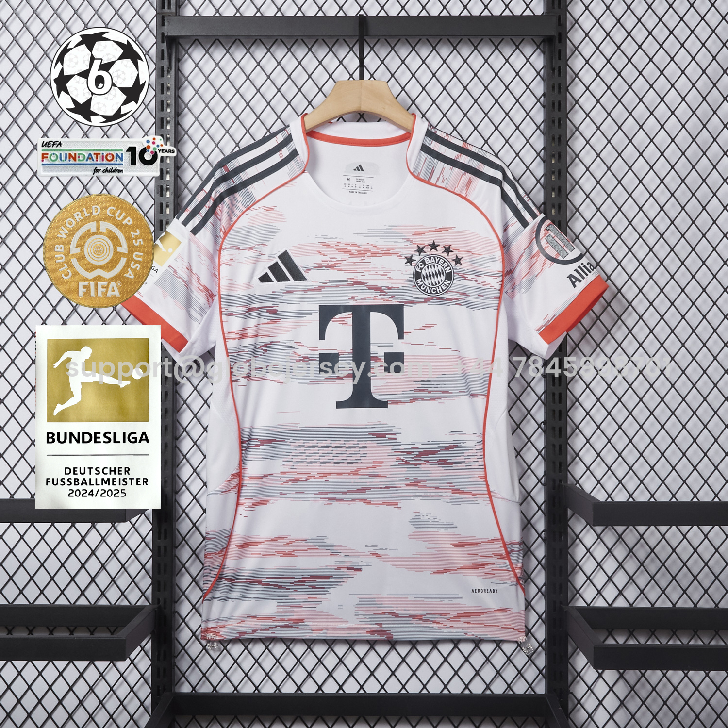 GlobeJersey-Bayern Munich 25-26 Away White Jersey - Fans Version