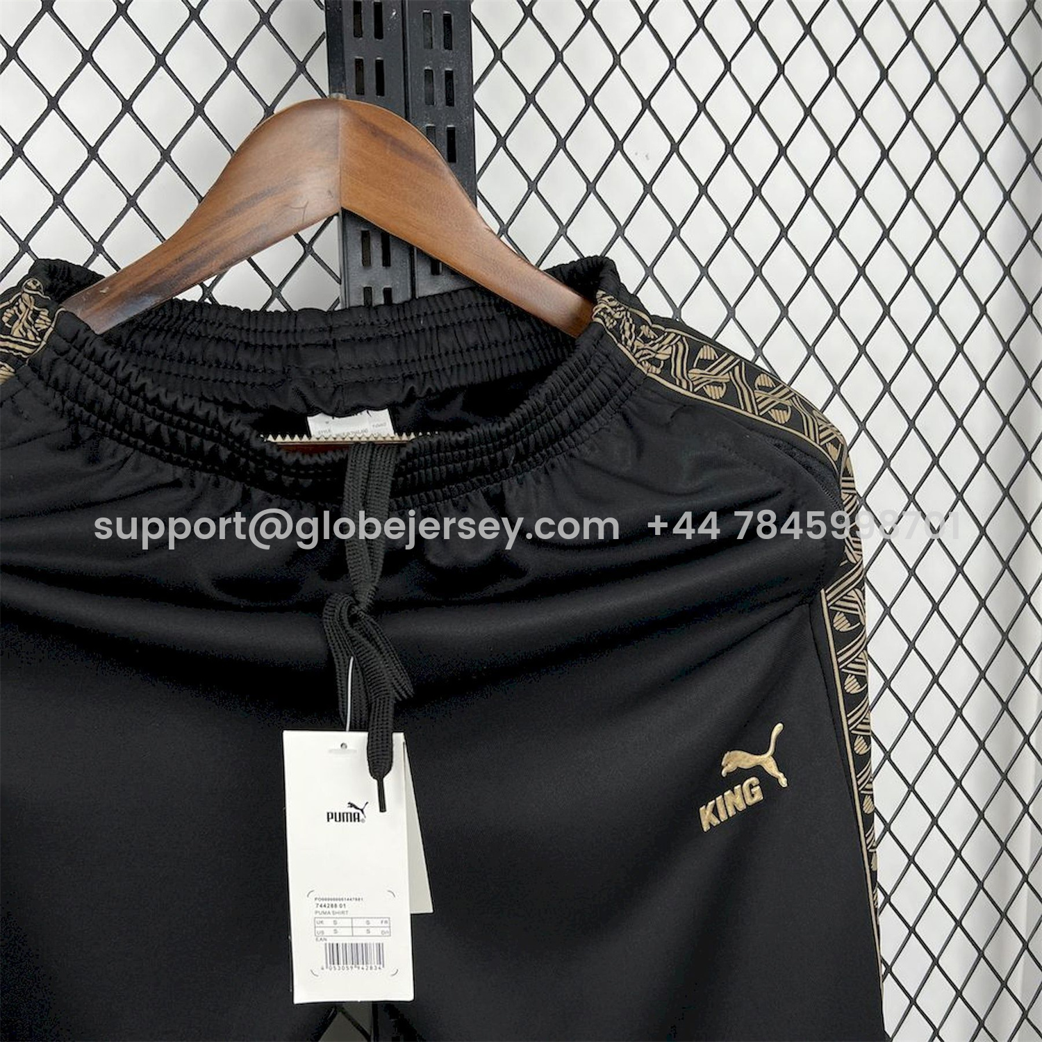 GlobeJersey-Portugal 25-26 Eusebio Special Windbreaker Training Set - Black White Top and Pants