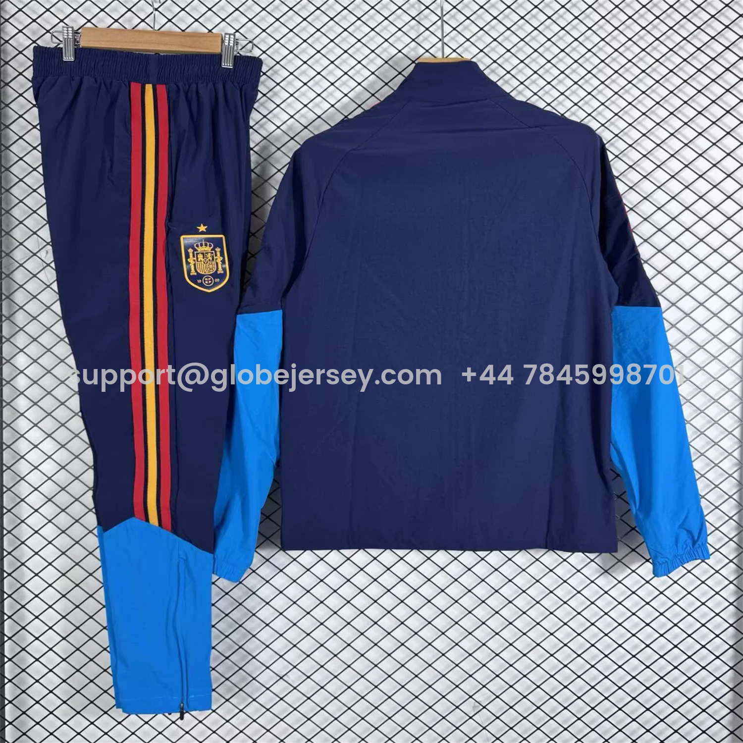 GlobeJersey-Spain 2026 Windbreaker Training Set - Blue Top and Pants