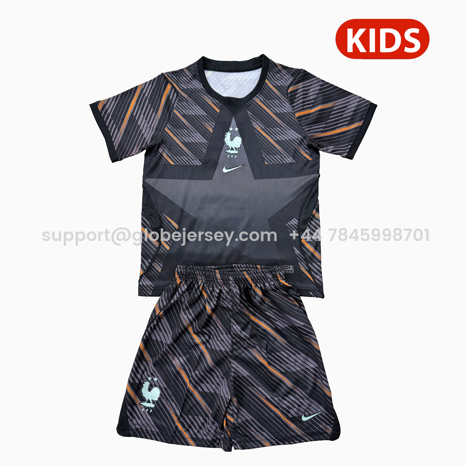 GlobeJersey-France 2026 Goalkeeper Black Kids Kit