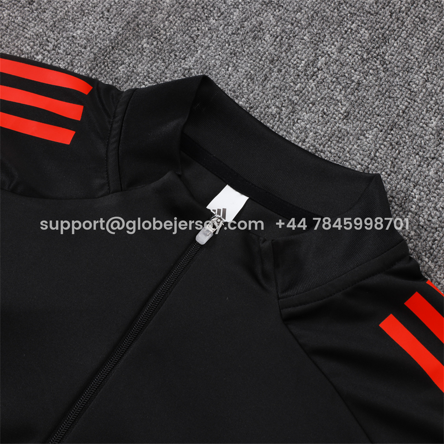 GlobeJersey-Bayern Munich 25-26 Long Sleeves Training Set - Black Top & Pants with Orange Badge