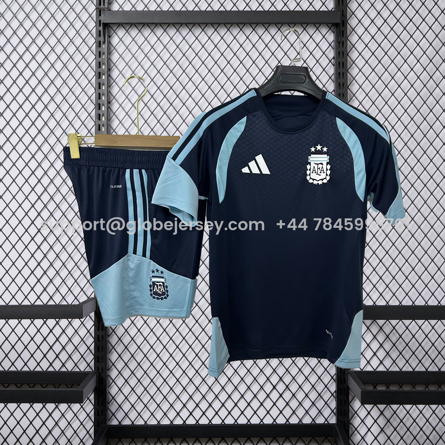GlobeJersey-Argentina 2026 Black Pre-Match Training Kids Kit