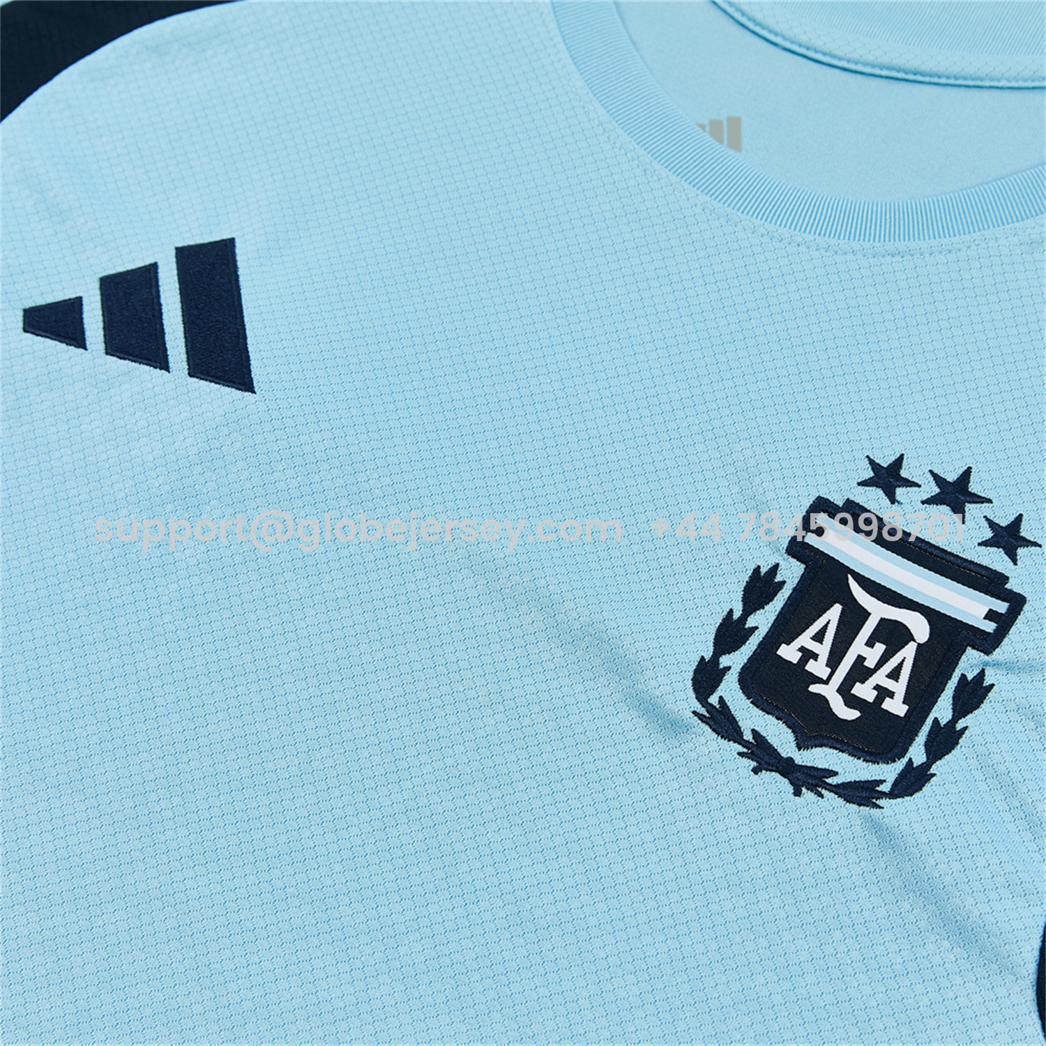 GlobeJersey-Argentina 2026 Short-Sleeve Training Set - Light Blue Top & Dark Blue Pants