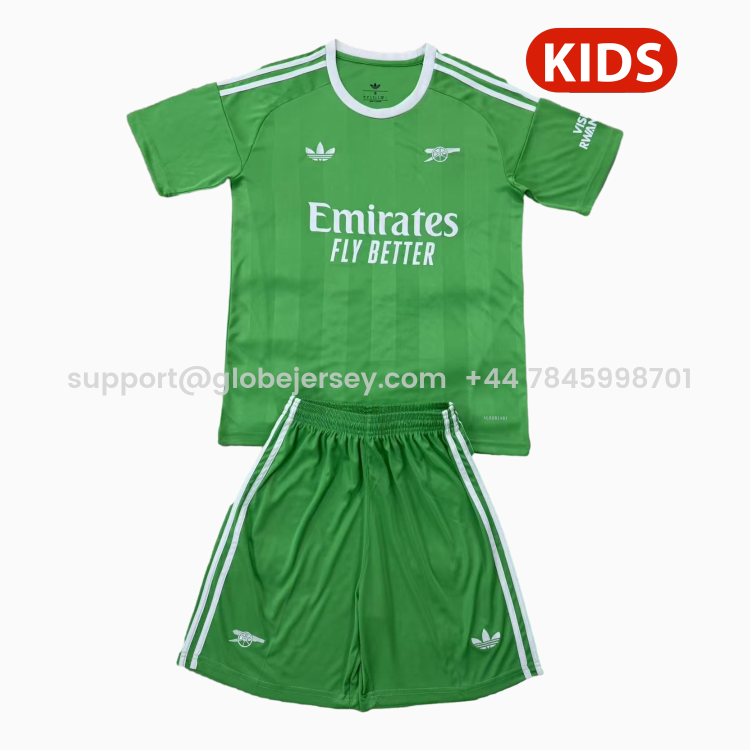 GlobeJersey-Arsenal 25-26 Green Goalkeeper Kids Kit