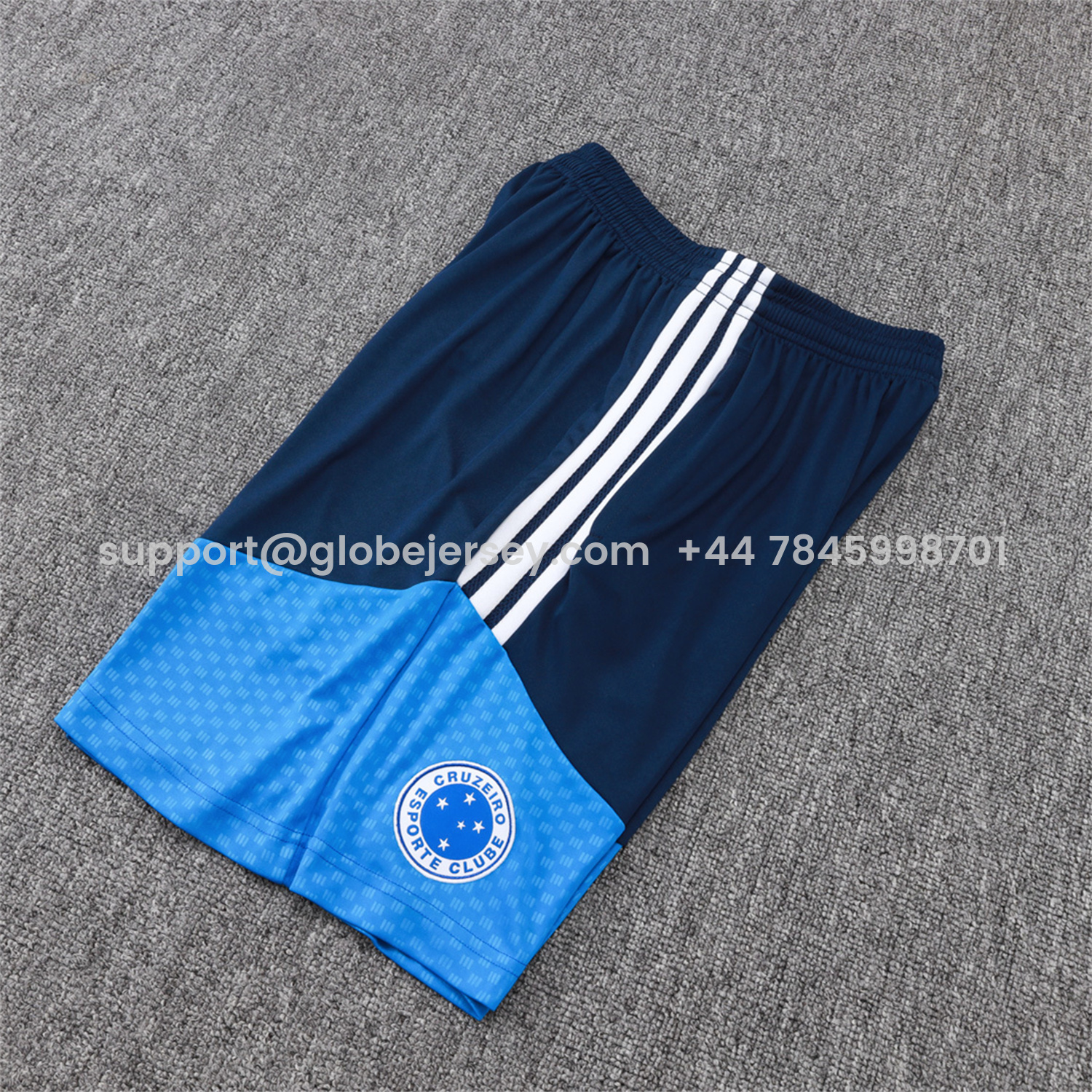 GlobeJersey-Cruzeiro 25-26 Short-Sleeve Training Set - Blue Vest & Blue Shorts