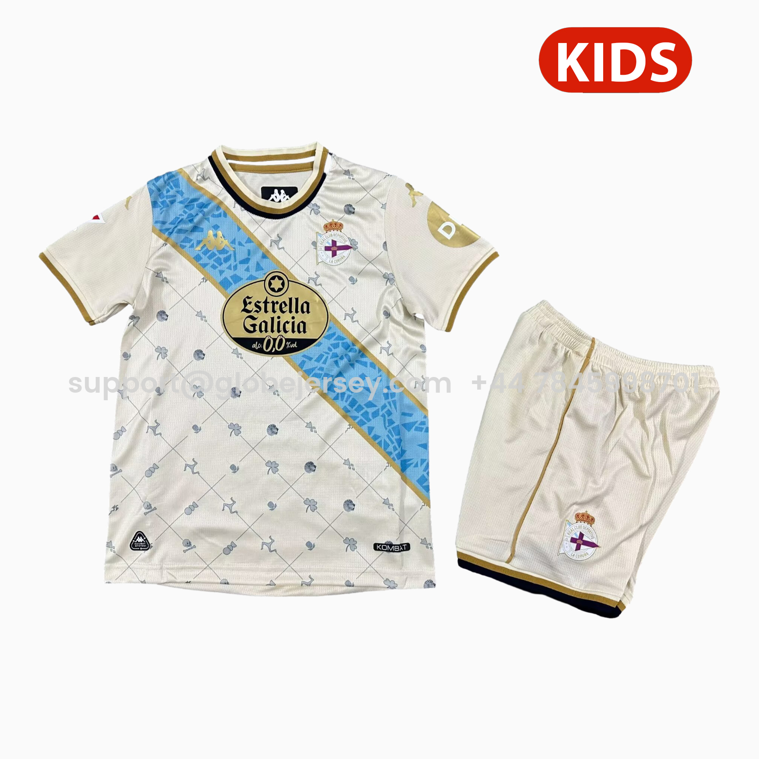 GlobeJersey-Deportivo de La Coruña 25-26 Third White Kids Kit