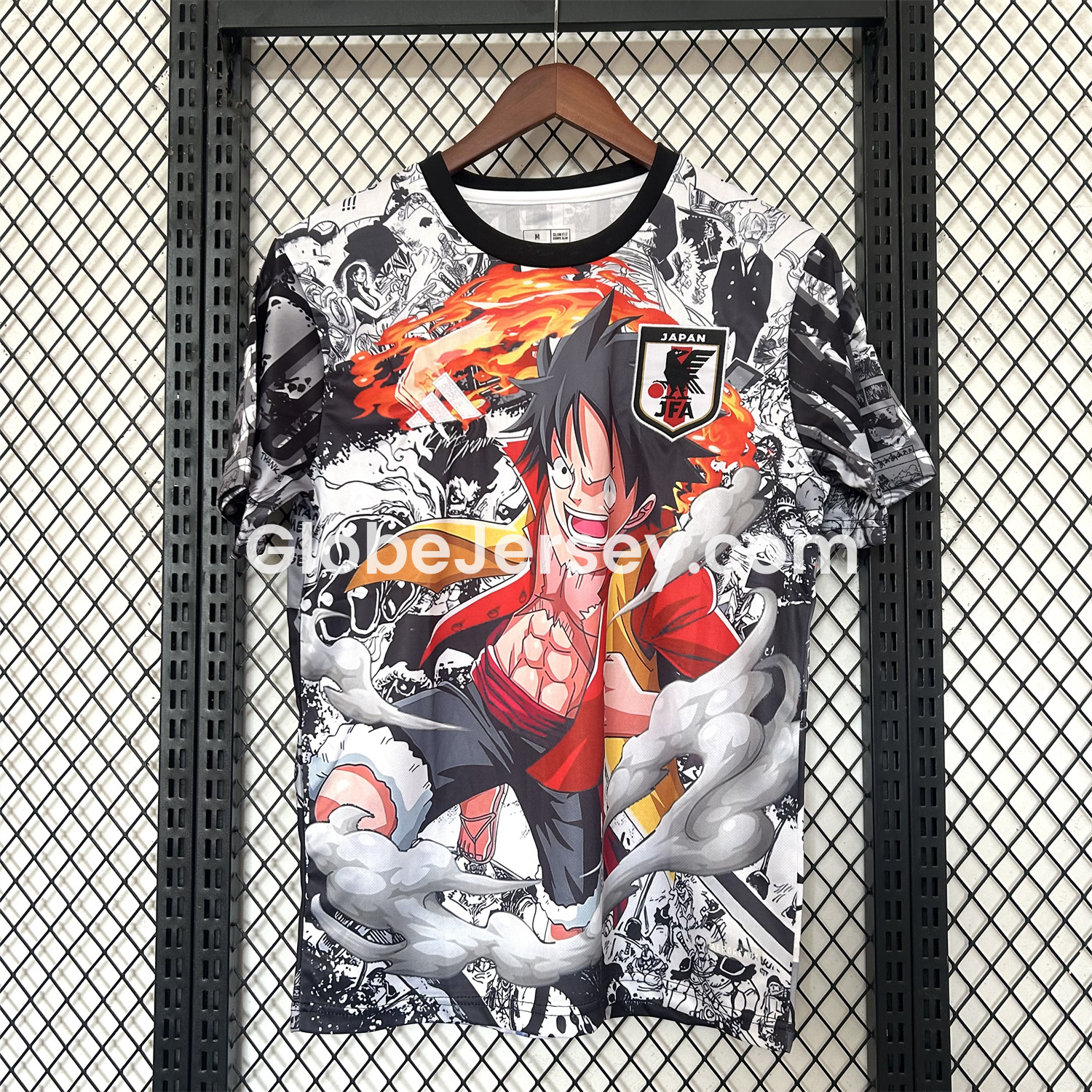 GlobeJersey-Japan 25-26 One Piece Luffy Flame Fist Special Edition Jersey - Fans Version
