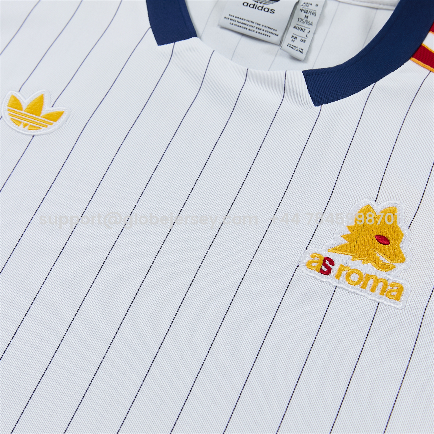 GlobeJersey-Roma 25-26 Retro Style Short-Sleeve Training Set - White Top & White Pants