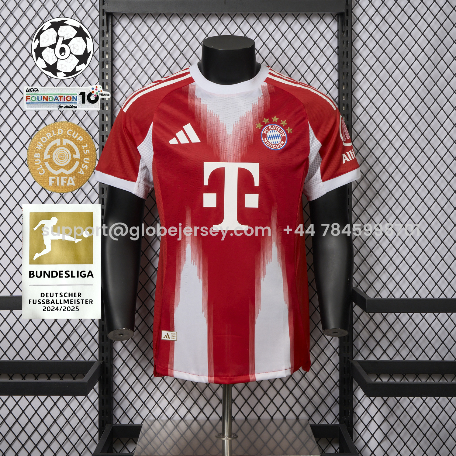 GlobeJersey-Bayern Munich 25-26 Home Red Jersey - Player Version