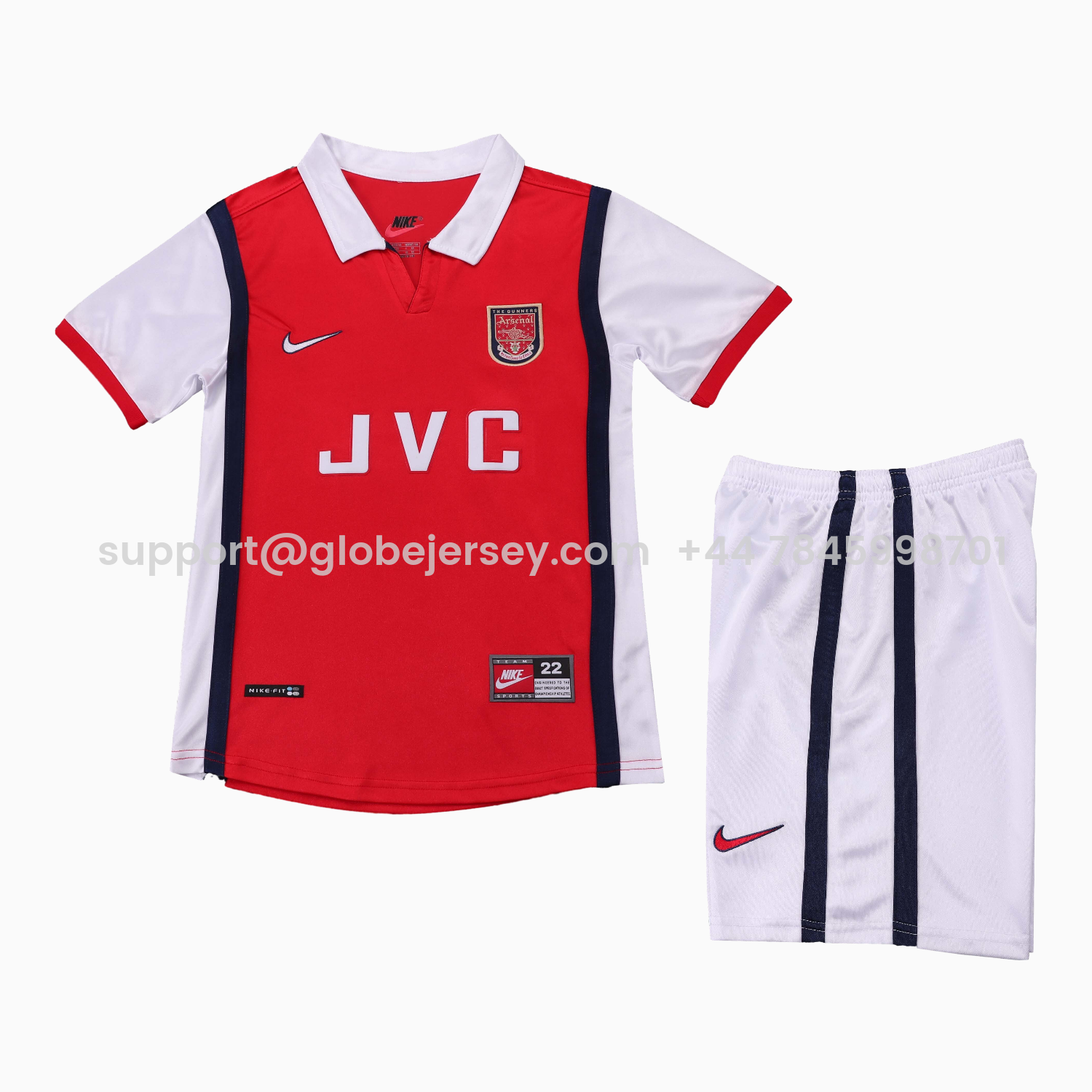 GlobeJersey-Retro Arsenal 1998-99 Home Kids Kit