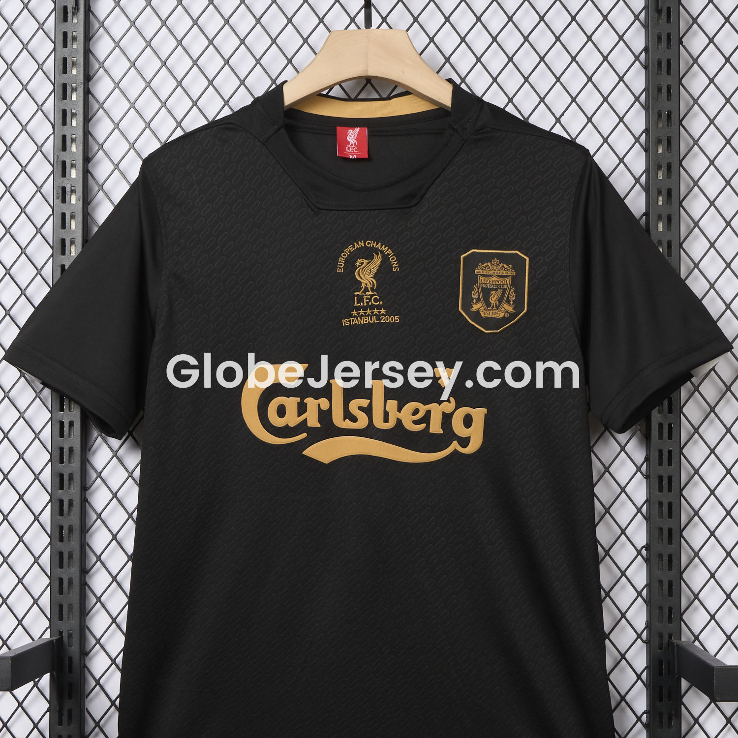 GlobeJersey-Liver.pool 25-26 Istanbul 2005 Anniversary Black Jersey - Fans Version