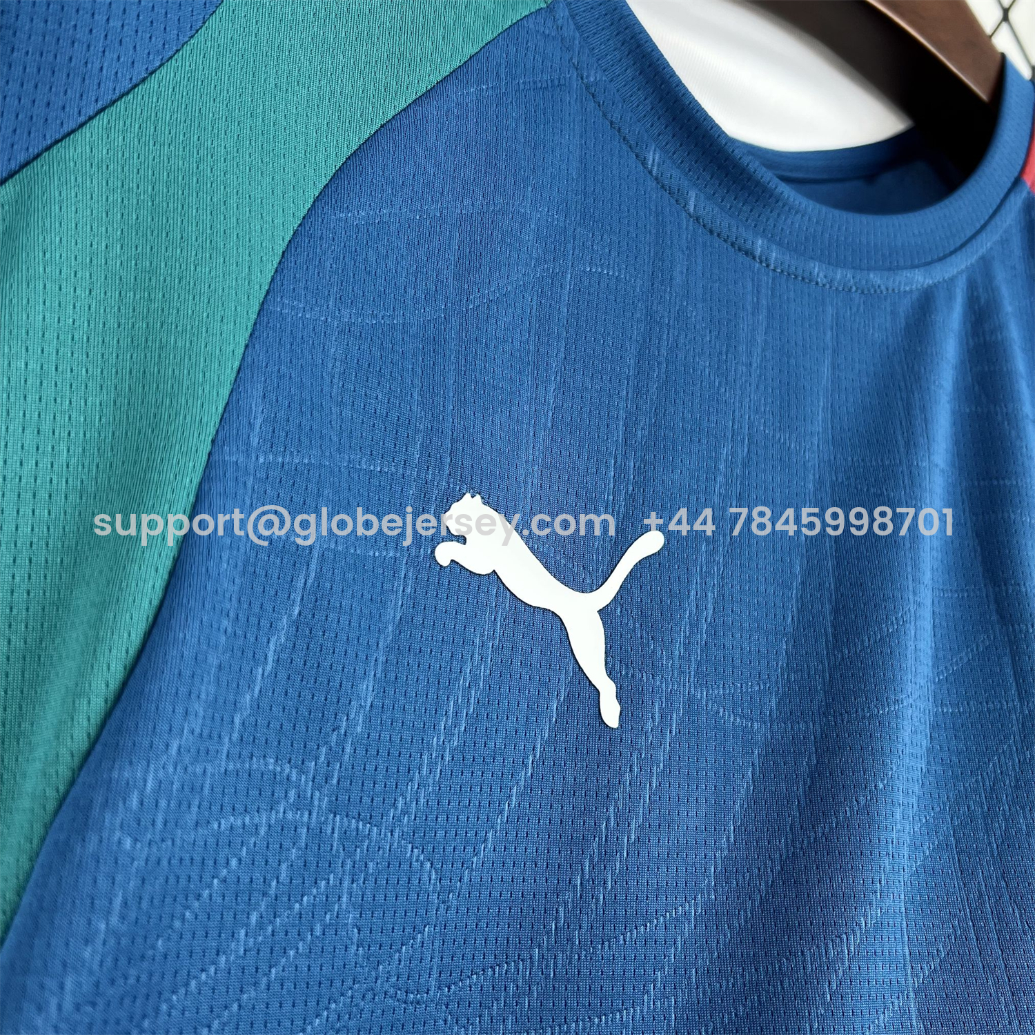 GlobeJersey-Portugal 2026 Muted Blue With Emerald Green Pre-Match Jersey - Fans Version