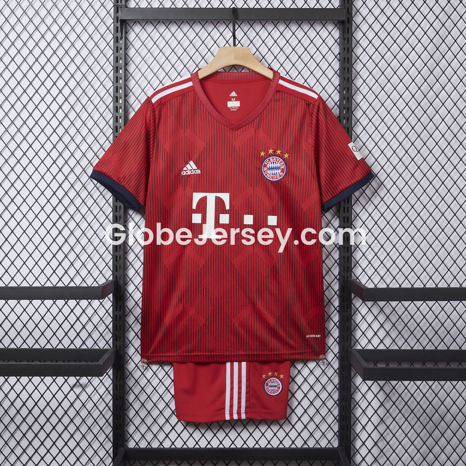 GlobeJersey-Retro Bayern Munich 2018-19 Home Men's Adult Jersey Set - Fans Version