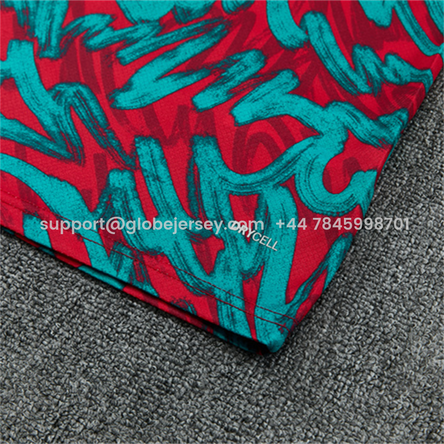 GlobeJersey-Portugal 2026 Kids Short-Sleeve Training Set - Red And Turquoise With A Swirling Pattern Top & Pants