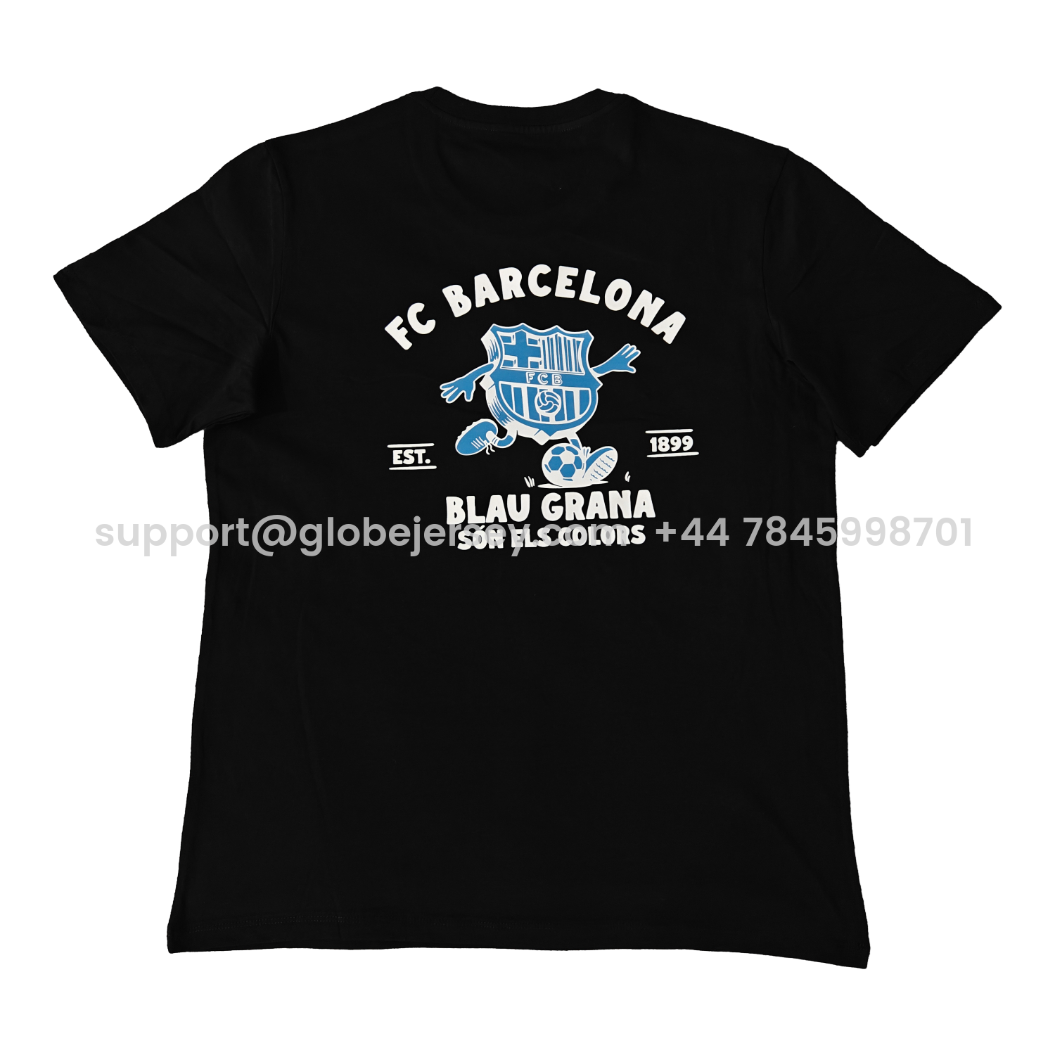 GlobeJersey-Barcelona Fun Crest Design Dynamic And Modern Features T-shirt【Black】