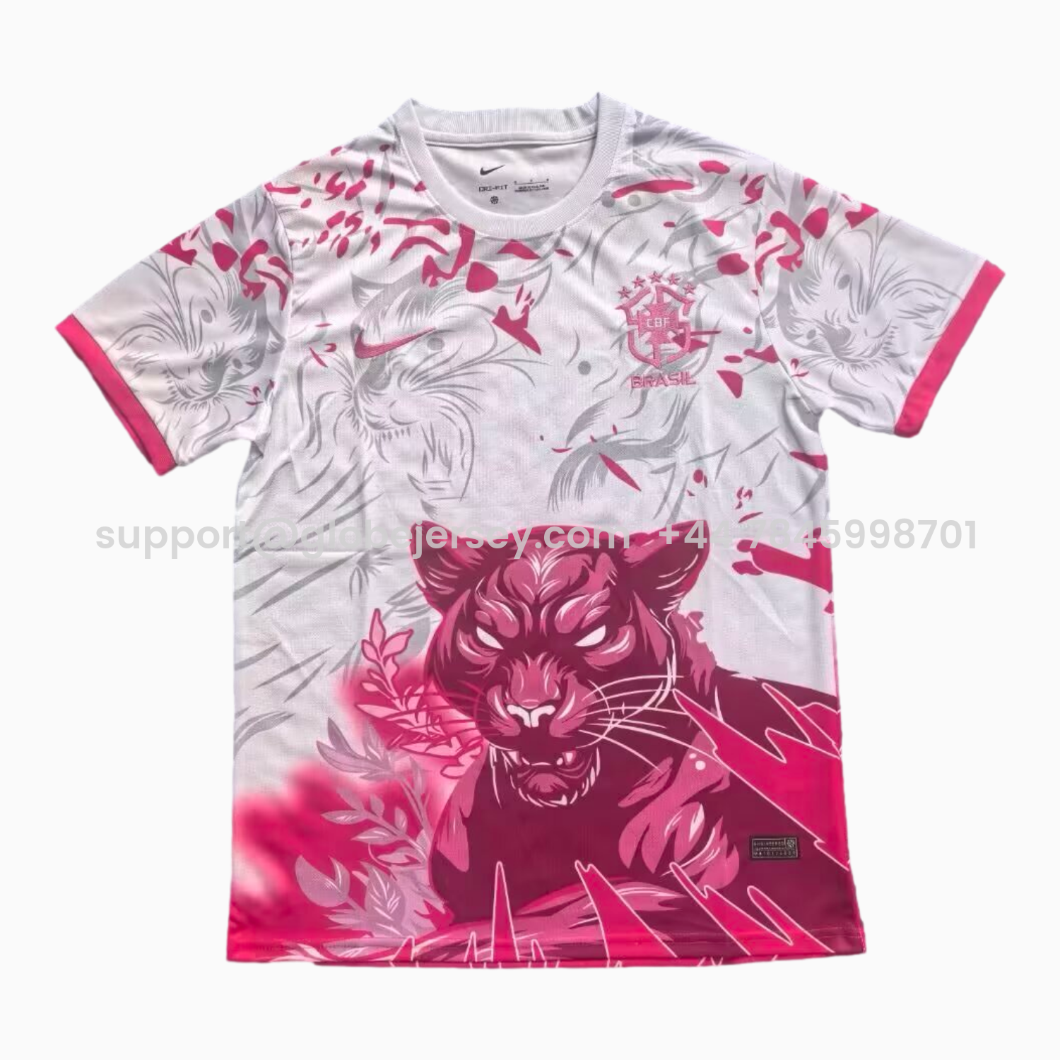 GlobeJersey-Brazil 25-26 Leopard Red And White Jersey - Fans Version