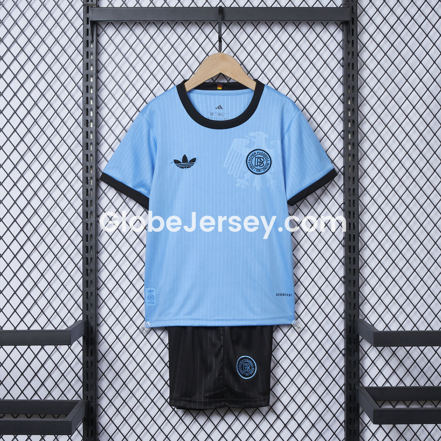 GlobeJersey-Germany 2025 125-Year Anniversary Blue Goalkeeper Kids Kit