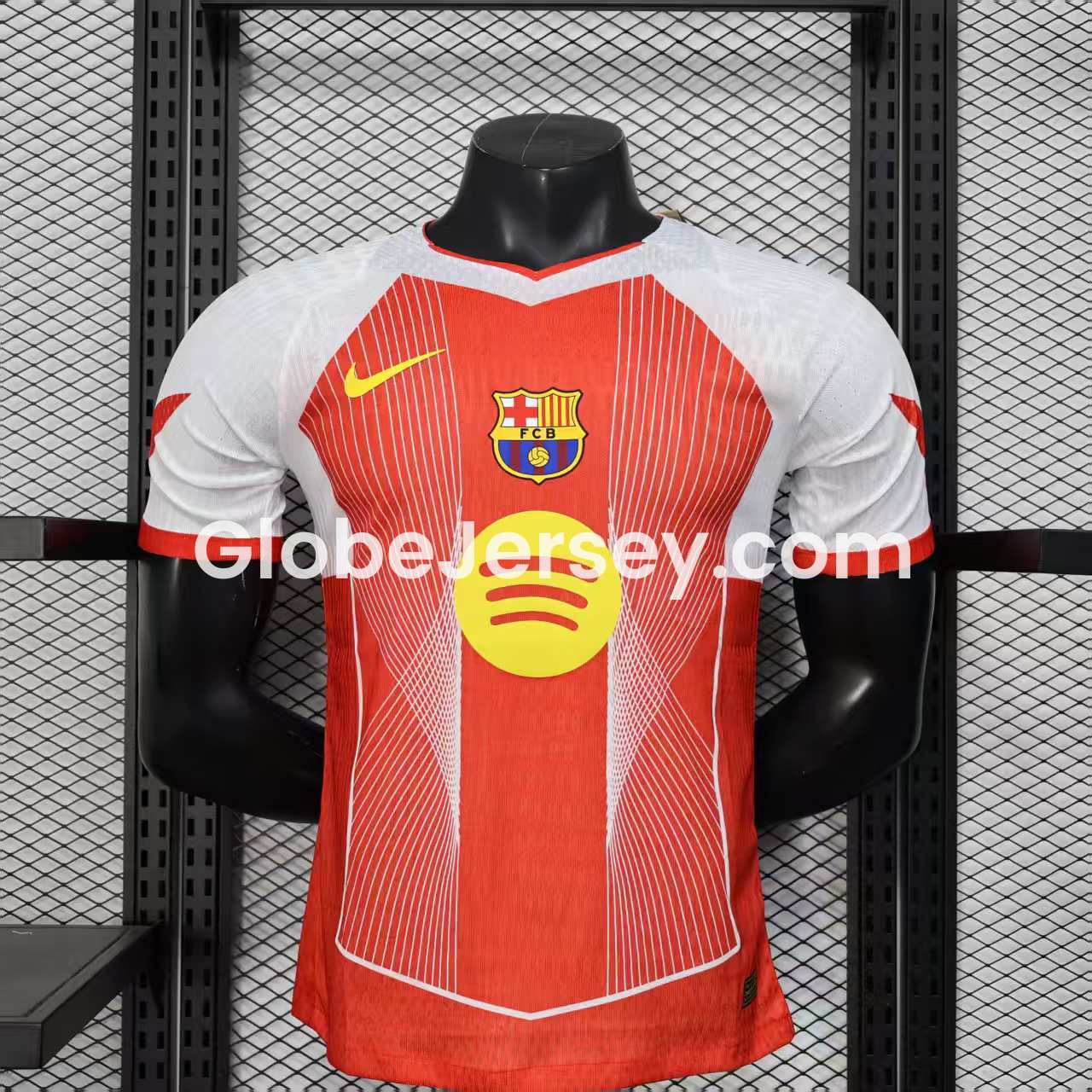 GlobeJersey-Barcelona 25-26 Red & White Big LOGO Special Jersey - Player Version