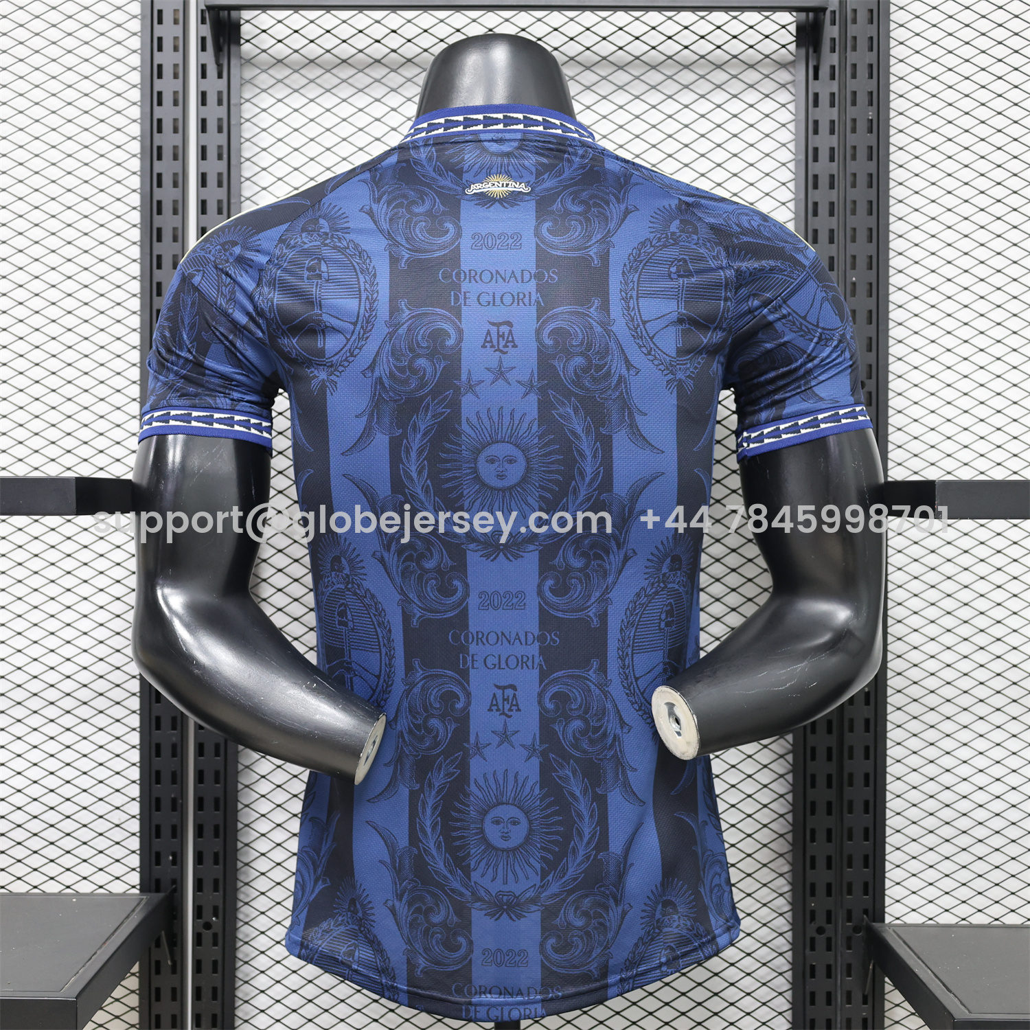 GlobeJersey-Argentina 2026 Dark Blue And Black Pattern Sun Special Edition Jersey - Player Version