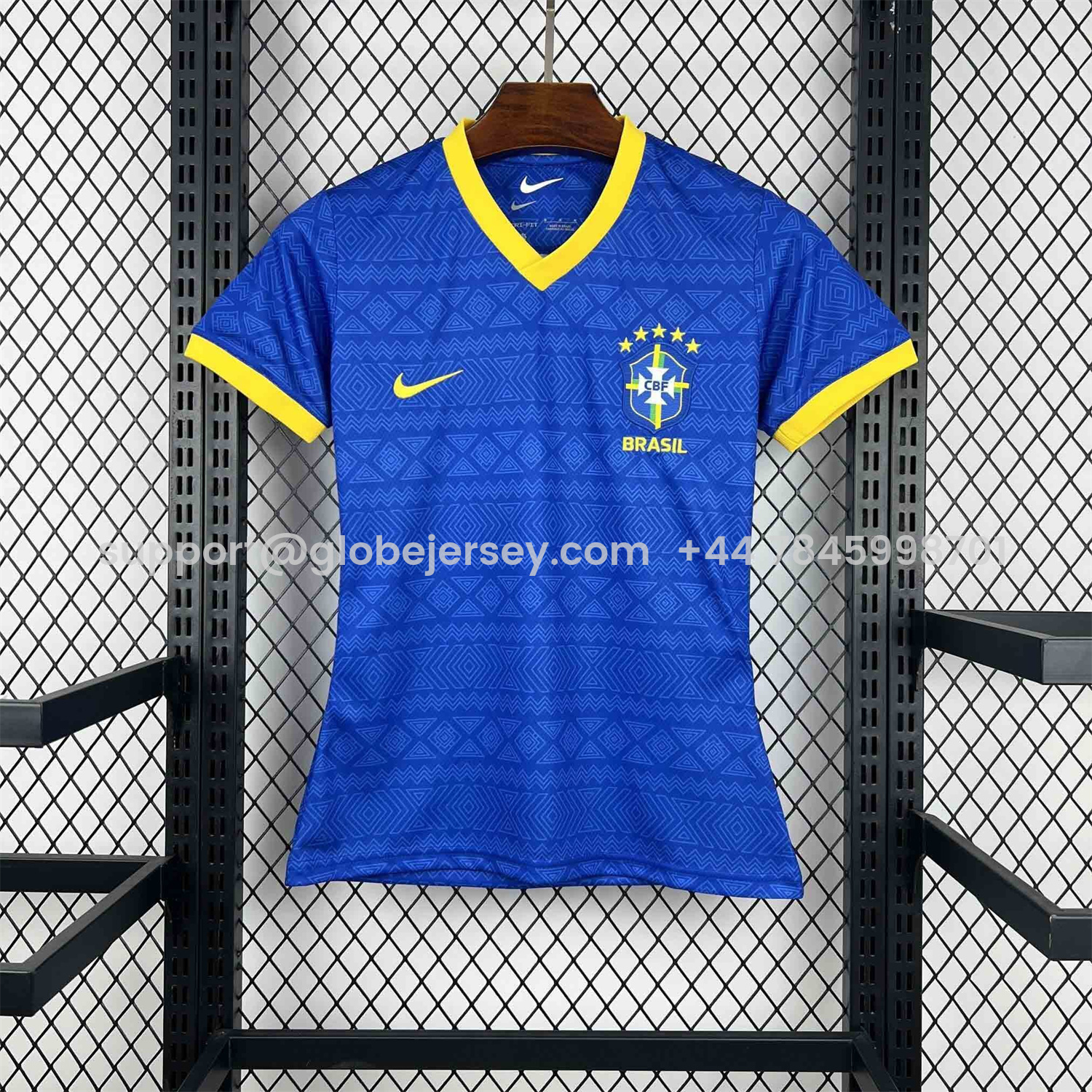 GlobeJersey-Women's Brazil 2026 Diamond Texture Blue Special Jersey